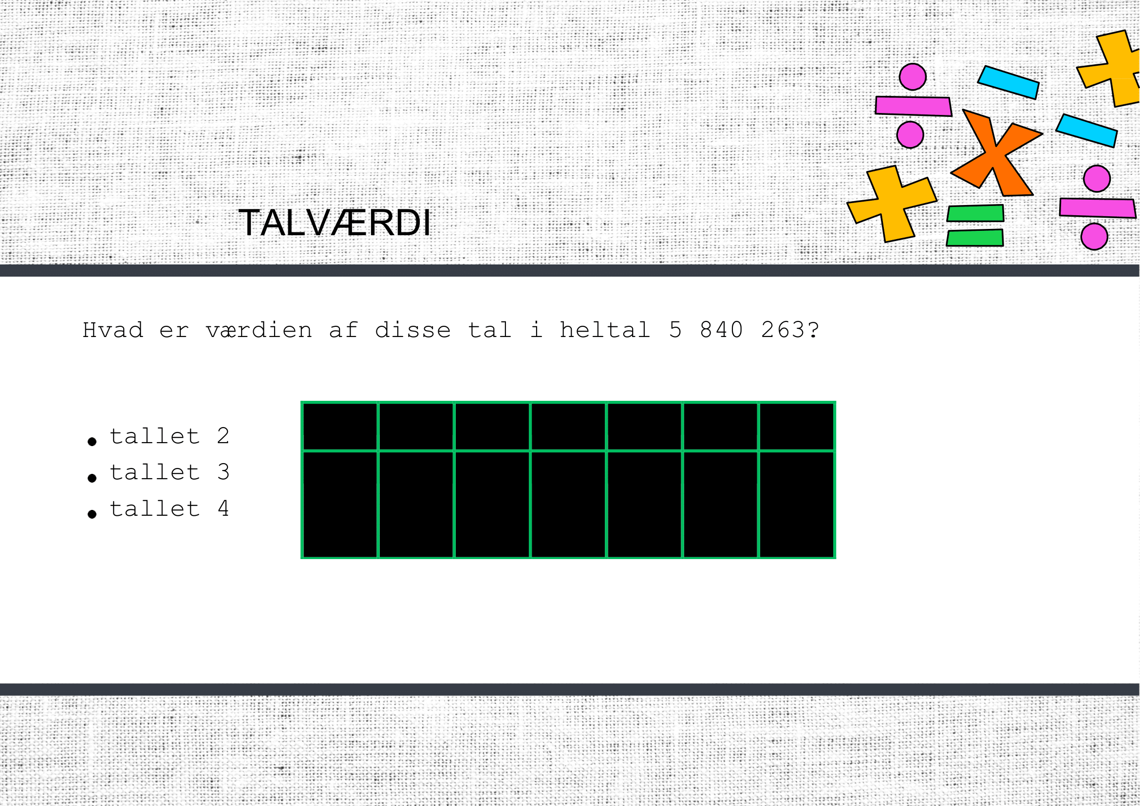 Pladsværdi – Præsentation + spørgsmål