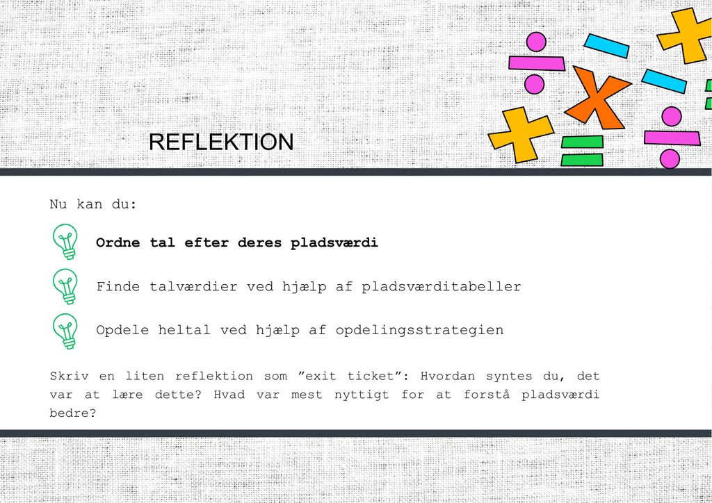 Pladsværdi – Præsentation + spørgsmål