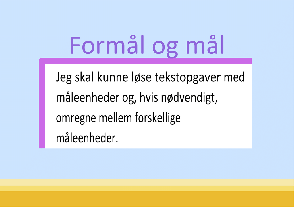 Vi træner på måleenheder