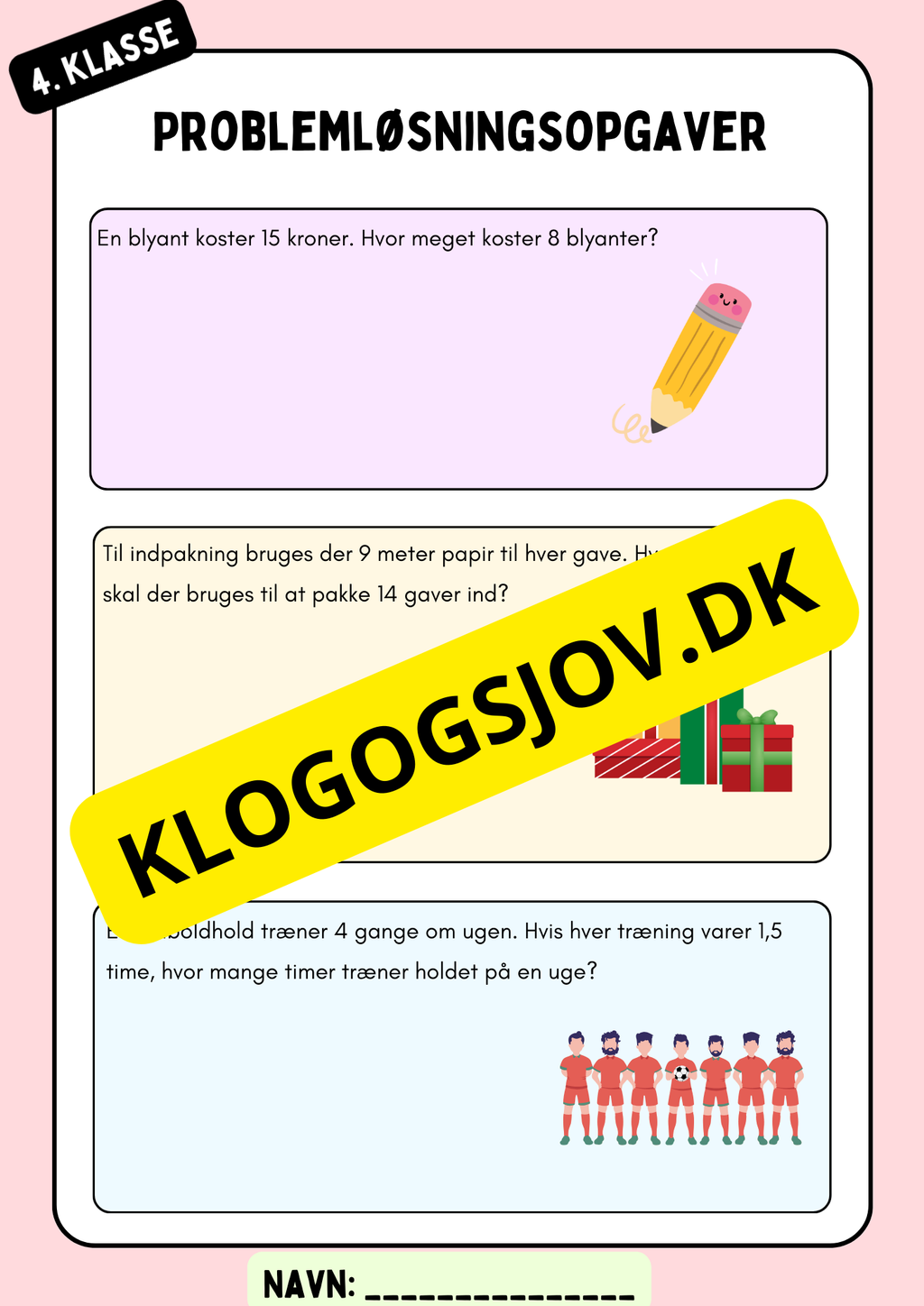 Problemløsningsopgaver – 4. klasse – division og multiplikation