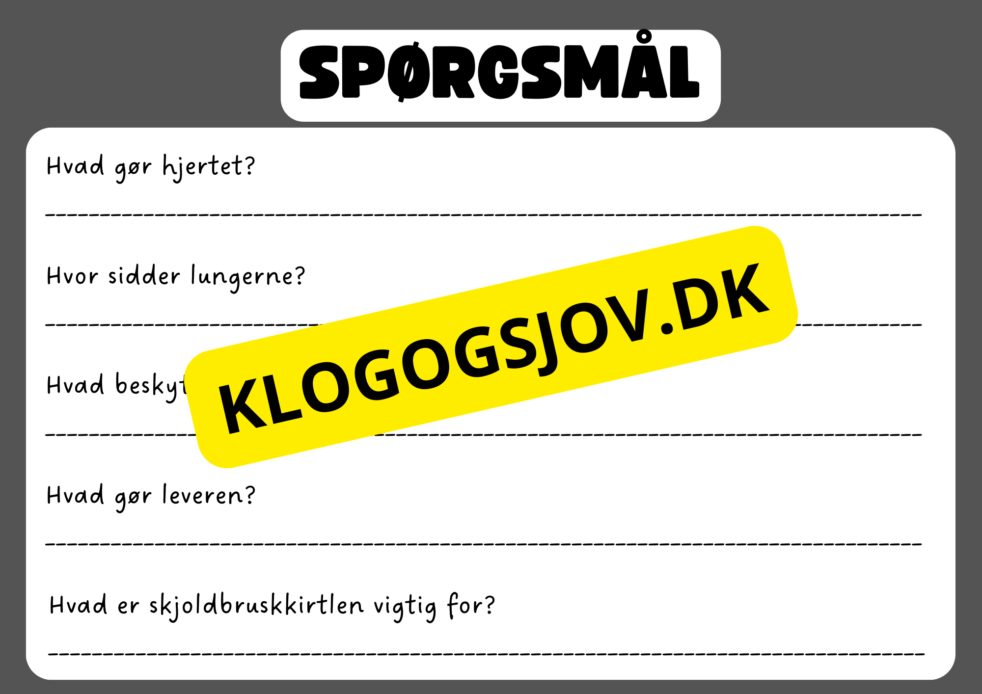 Vores fantastiske krop – Fakta og spørgsmål