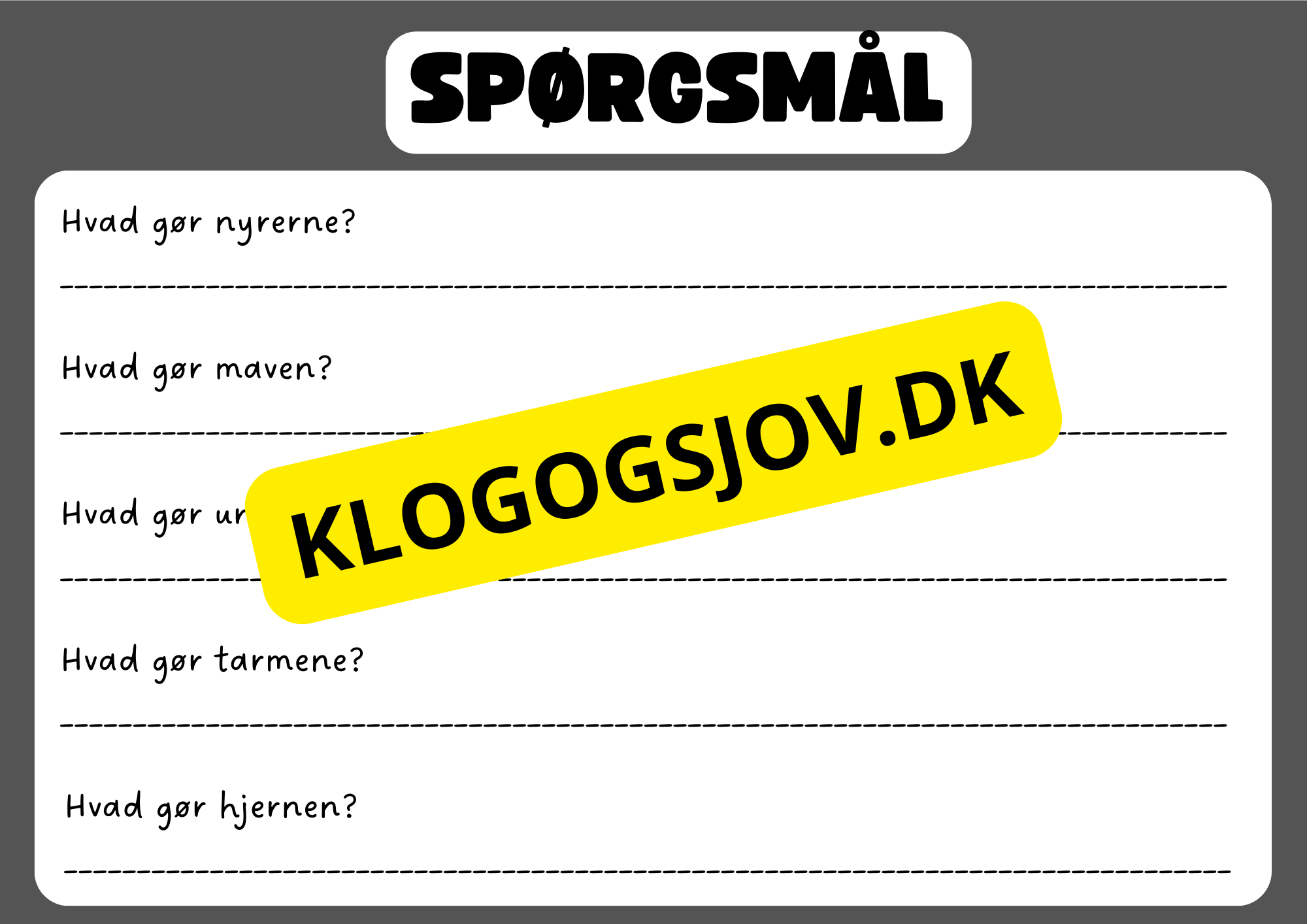 Vores fantastiske krop – Fakta og spørgsmål