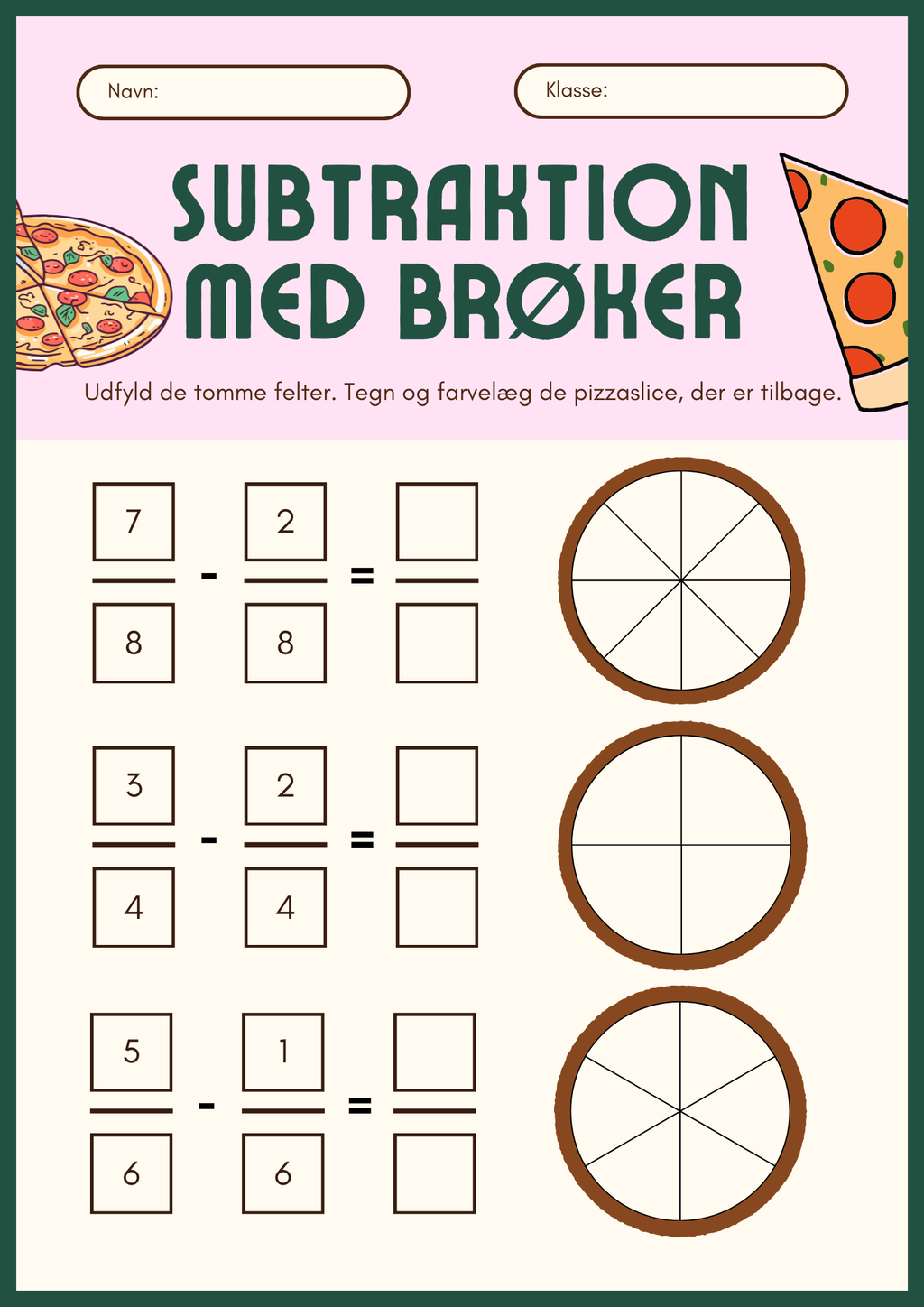 Subtraktion med brøker