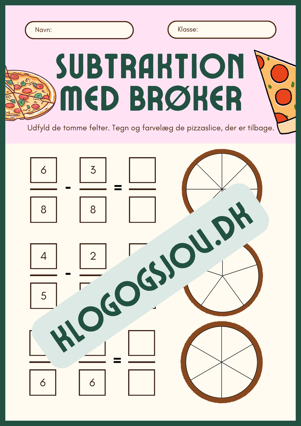 Subtraktion med brøker