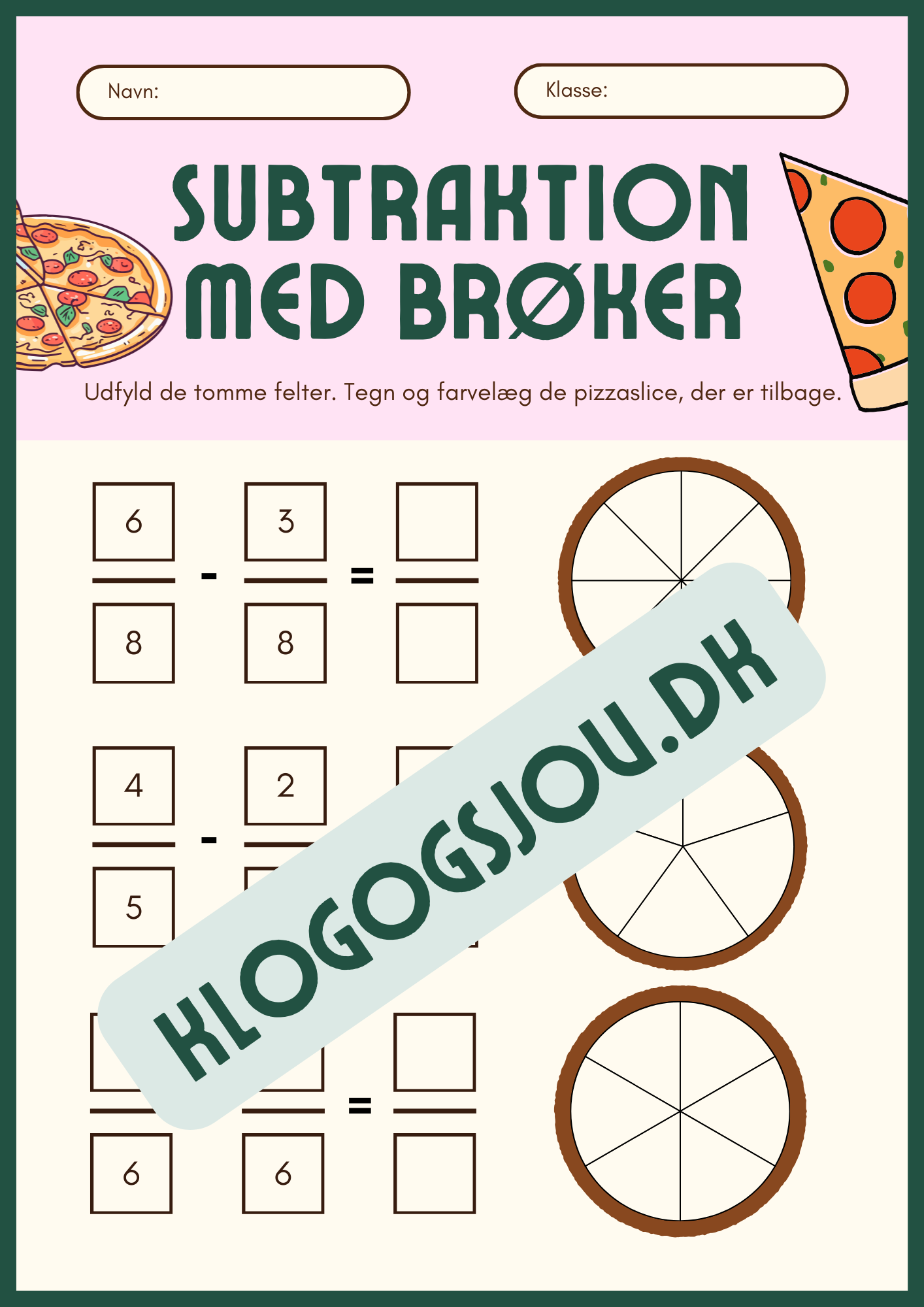 Subtraktion med brøker