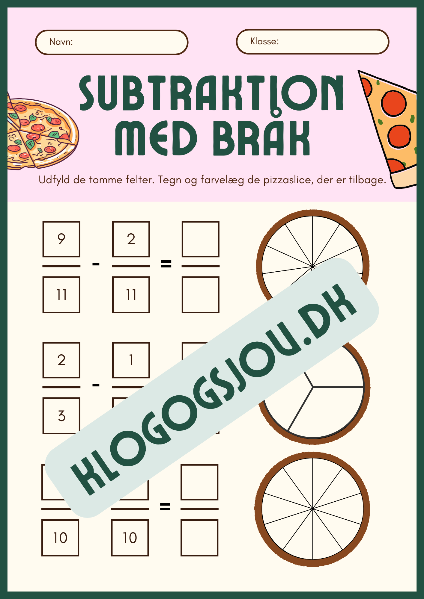 Subtraktion med brøker