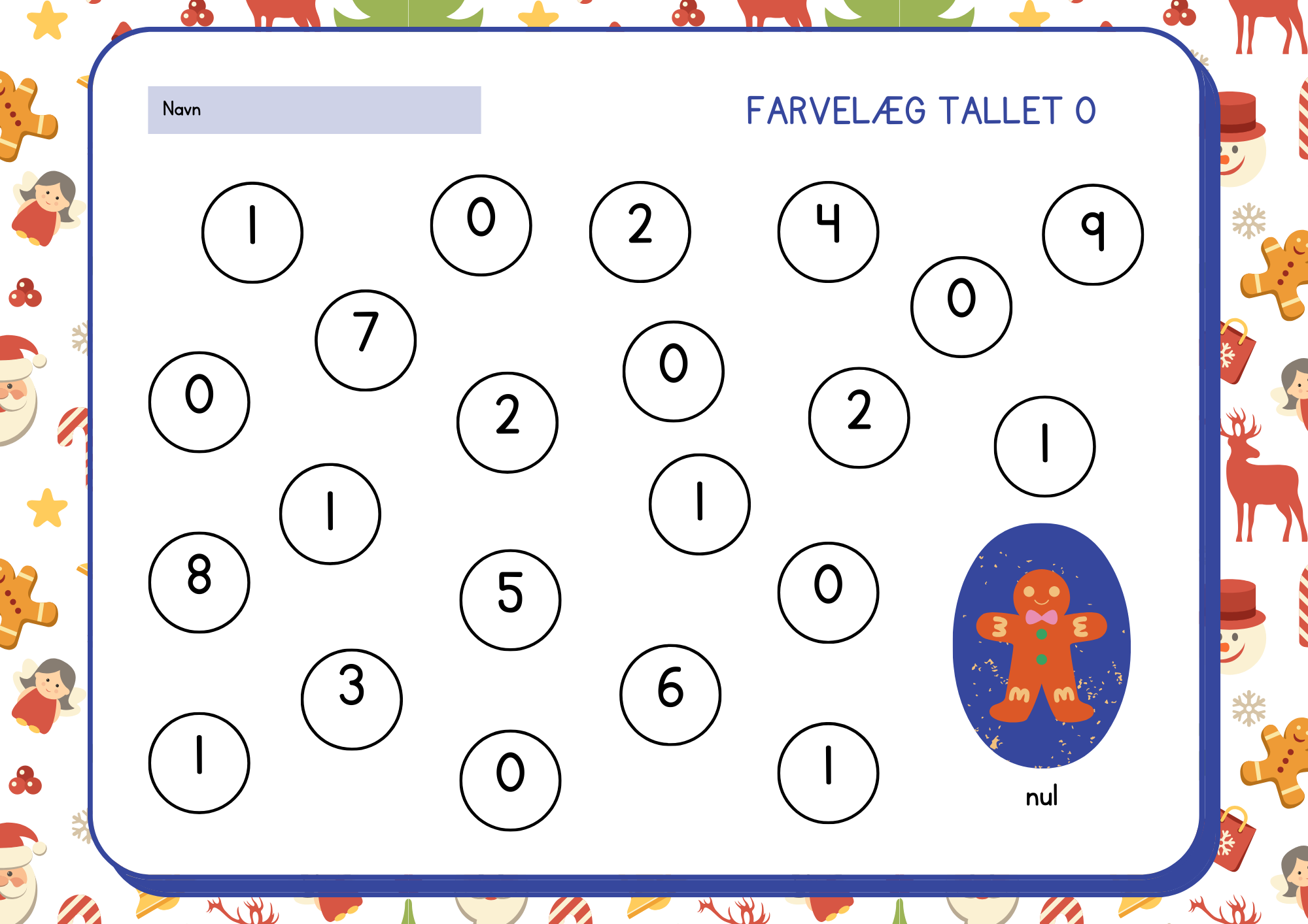 Farvelæg tallet 0 - 9