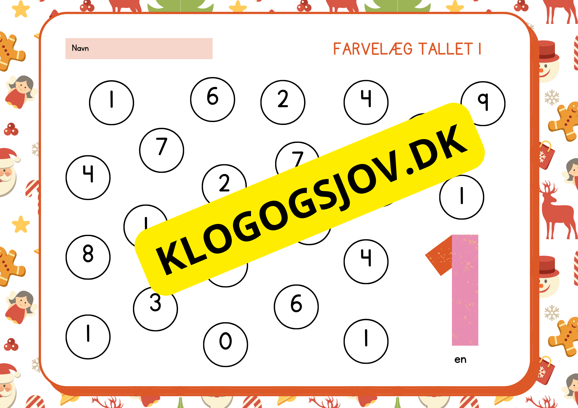 Farvelæg tallet 0 - 9