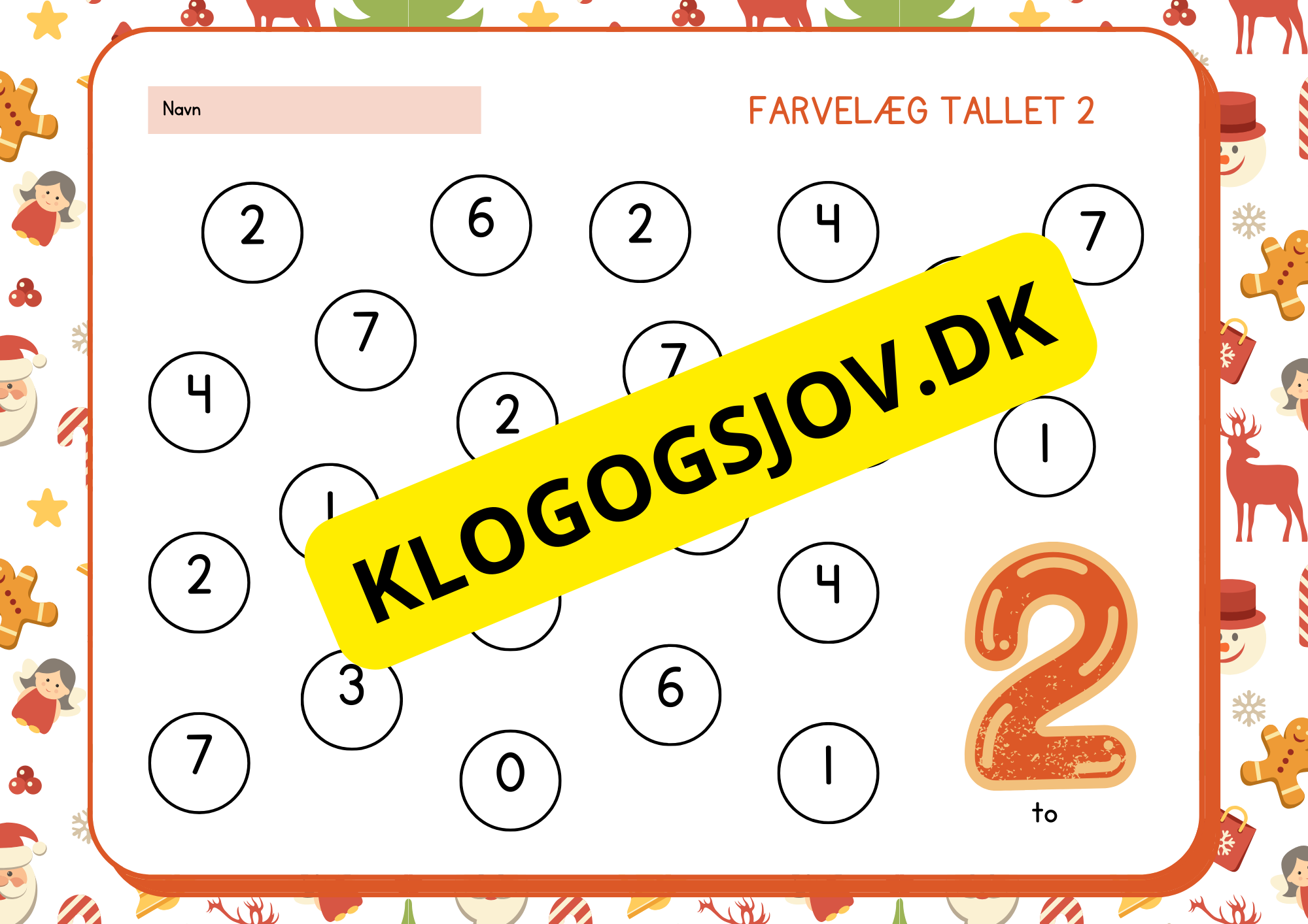 Farvelæg tallet 0 - 9