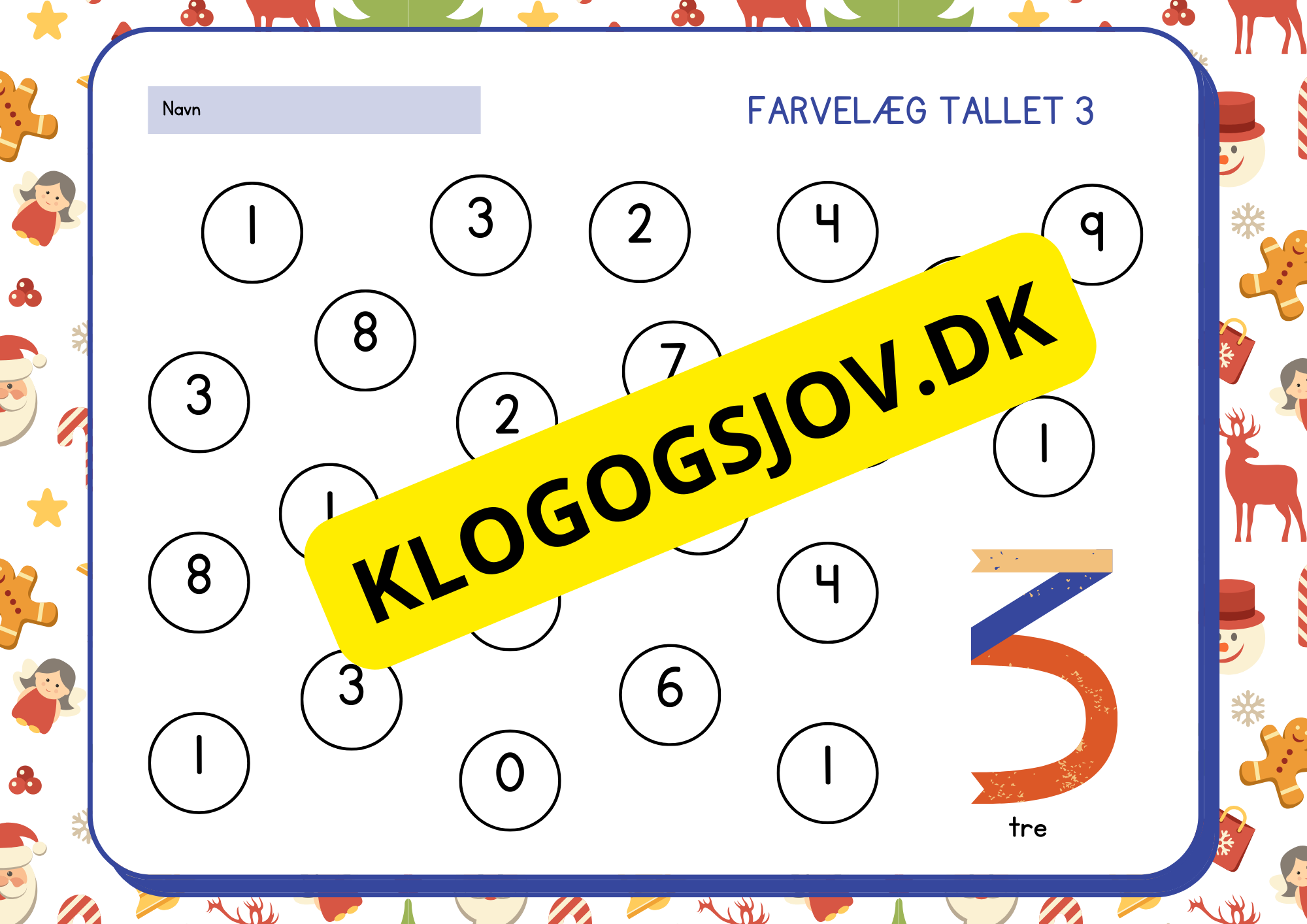 Farvelæg tallet 0 - 9