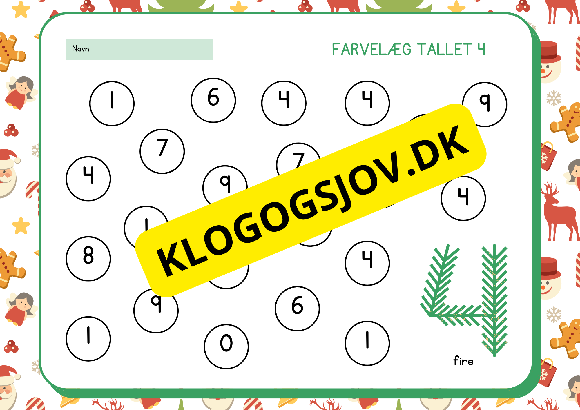 Farvelæg tallet 0 - 9