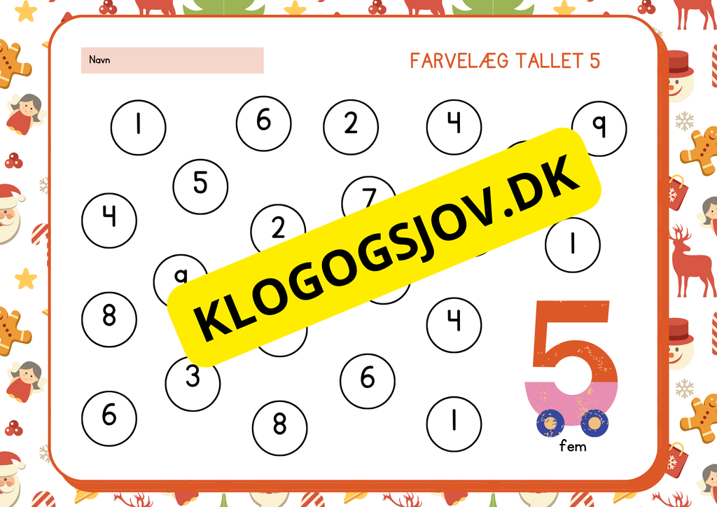 Farvelæg tallet 0 - 9