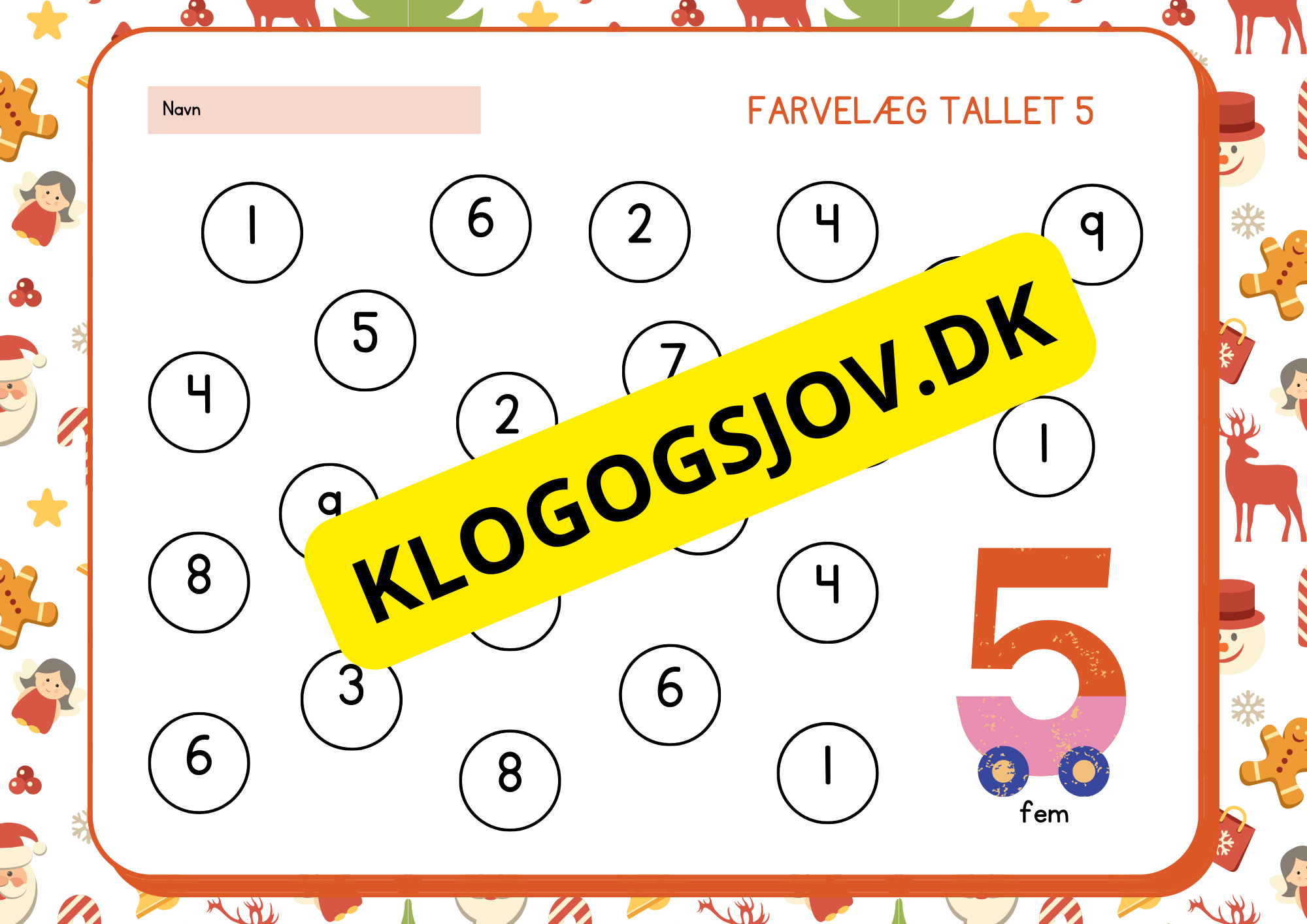 Farvelæg tallet 0 - 9