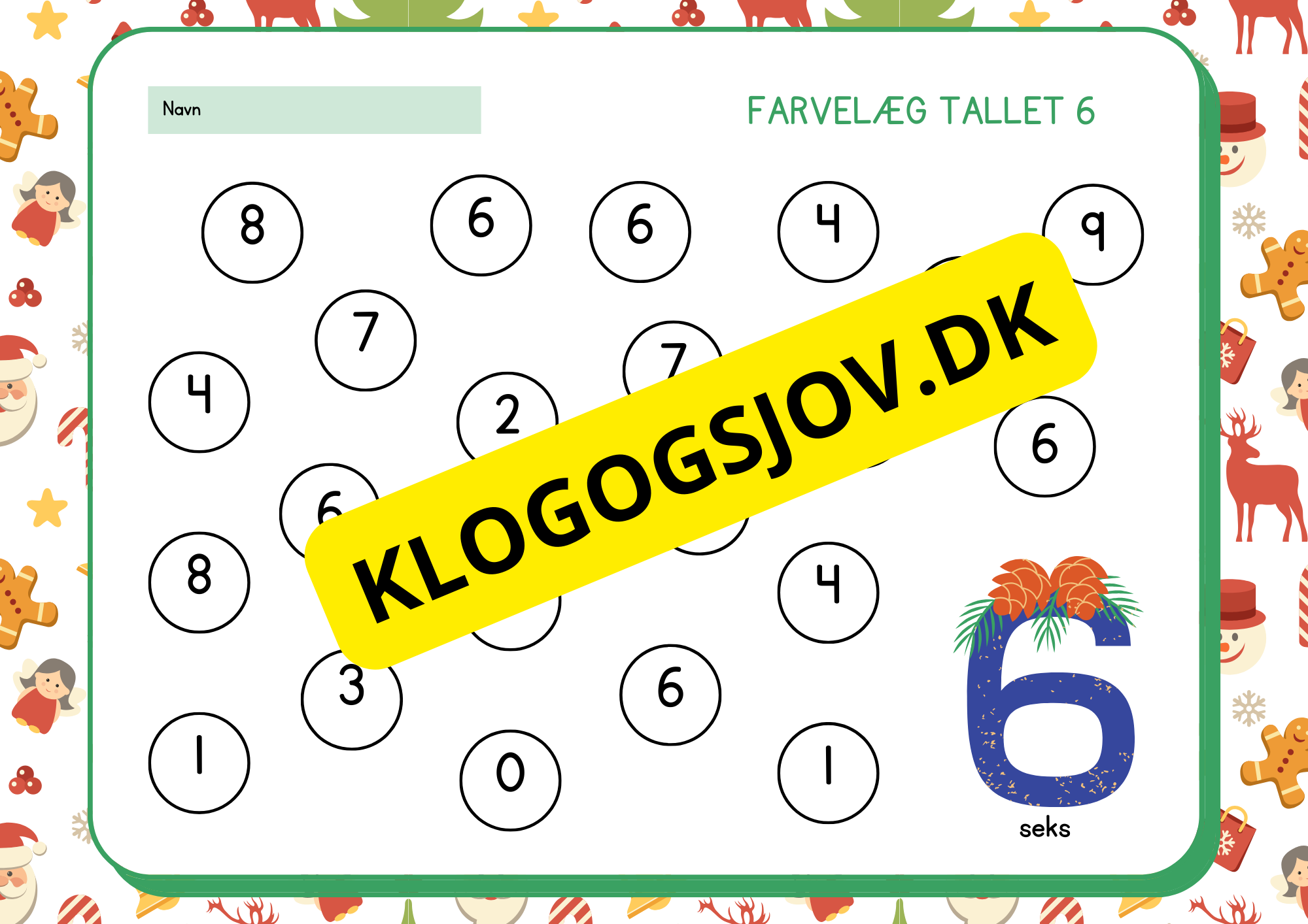 Farvelæg tallet 0 - 9