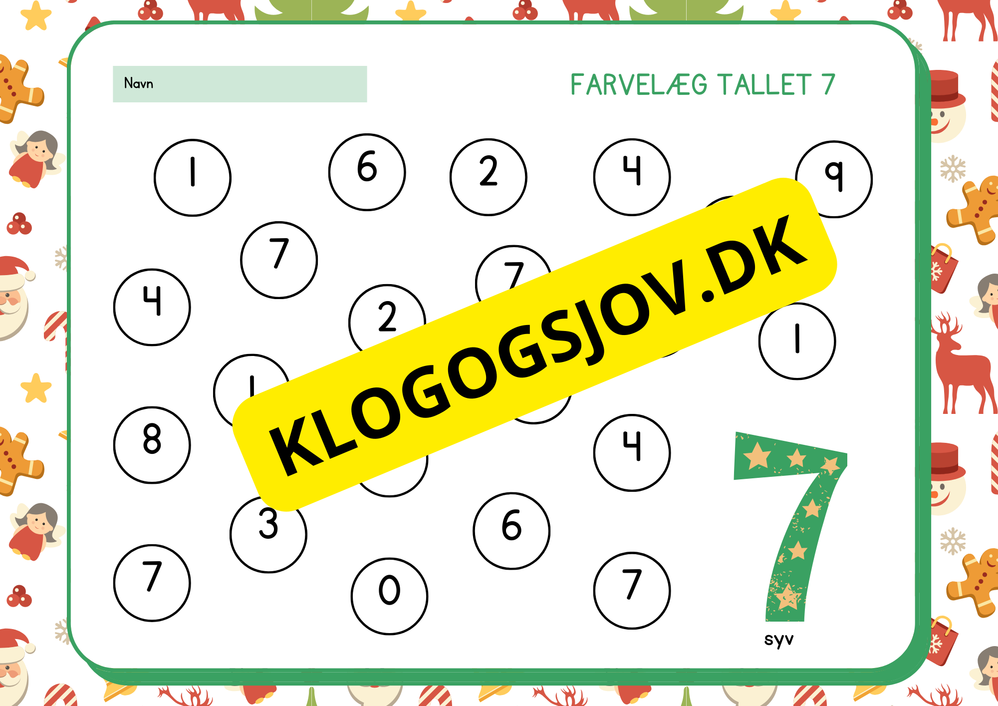 Farvelæg tallet 0 - 9