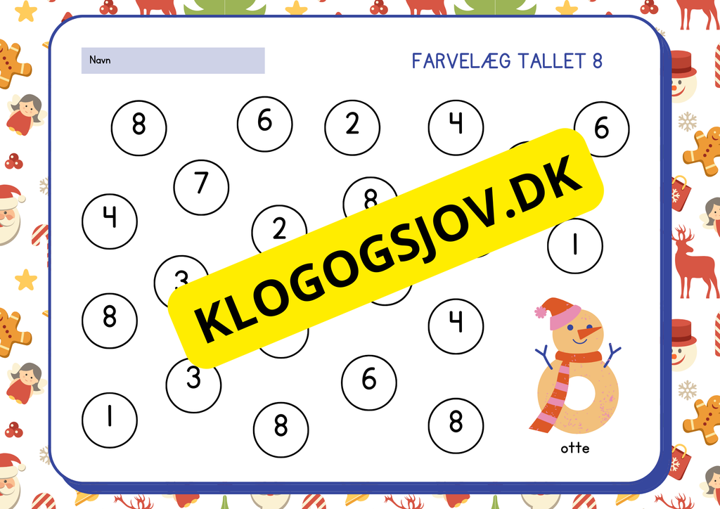 Farvelæg tallet 0 - 9