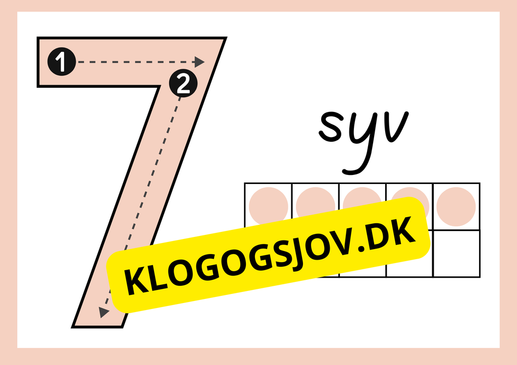 Talkort – Vægkort – 0–9