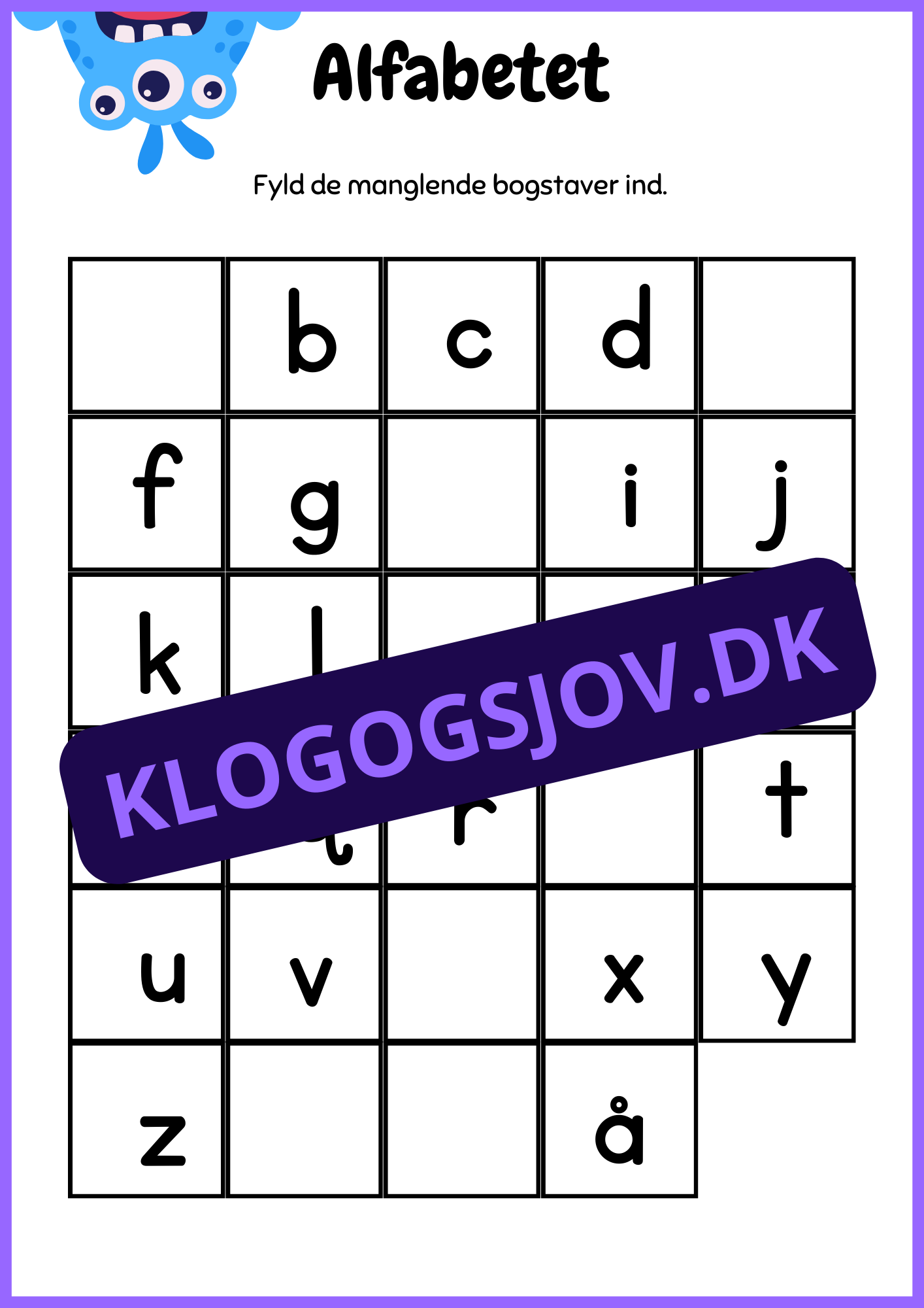 Mit arbejdsark – Børnehave til 1. klasse