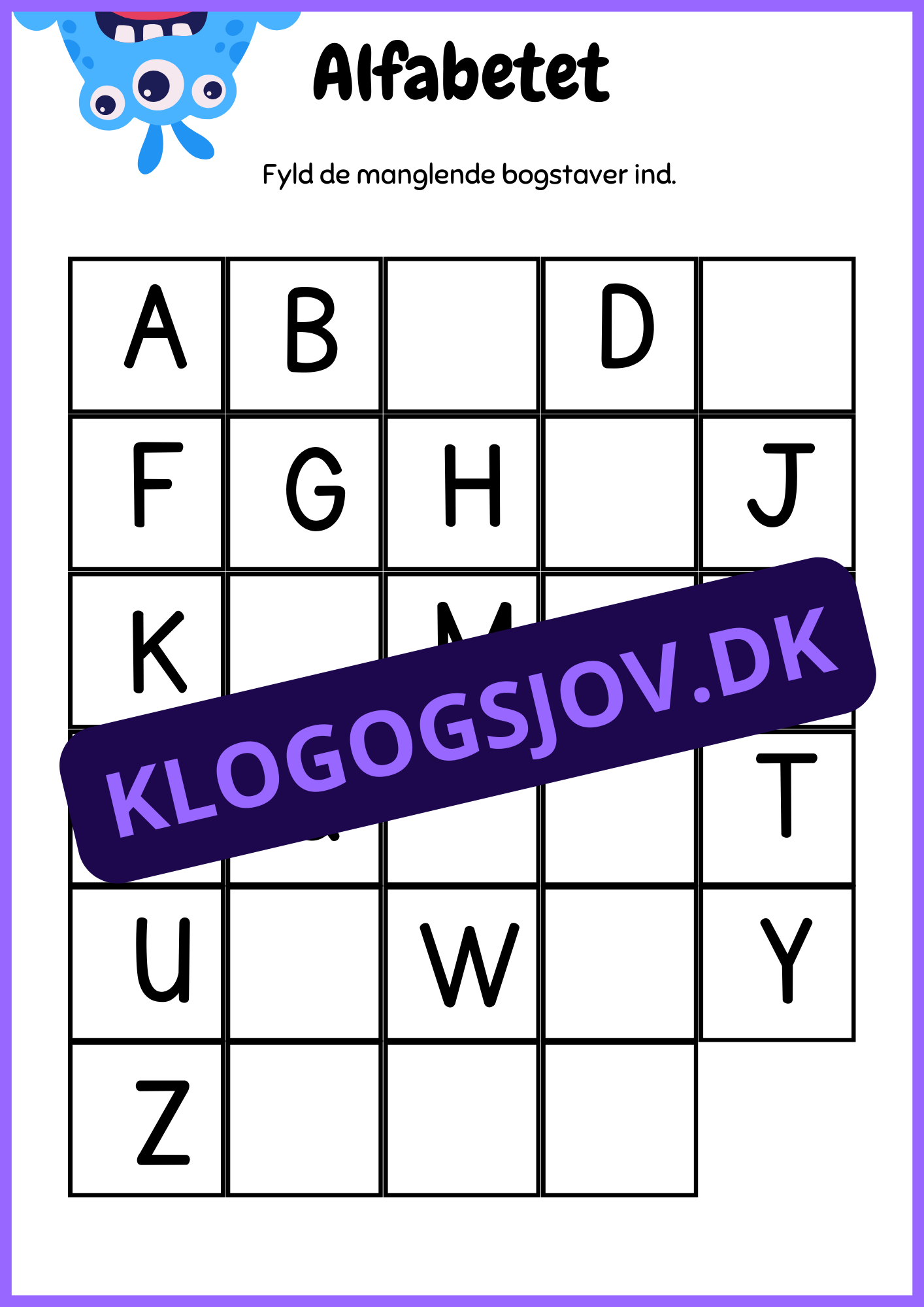 Mit arbejdsark – Børnehave til 1. klasse