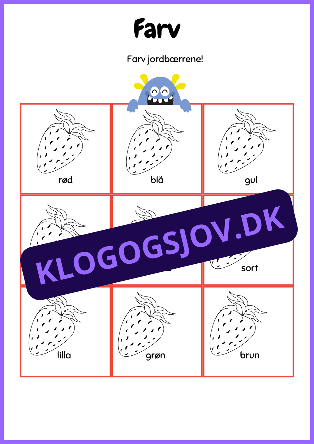 Mit arbejdsark – Børnehave til 1. klasse