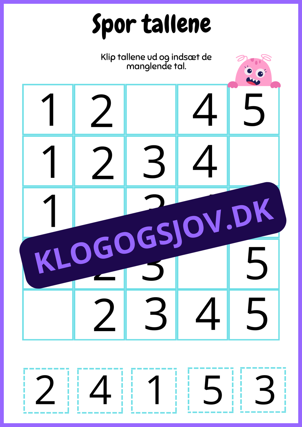 Mit arbejdsark – Børnehave til 1. klasse