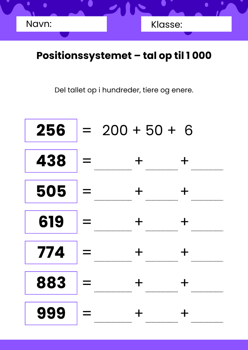 Positionssystemet – Tal op til 1 000