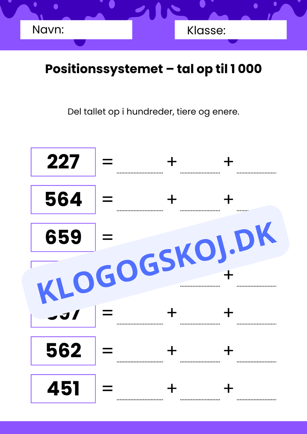 Positionssystemet – Tal op til 1 000