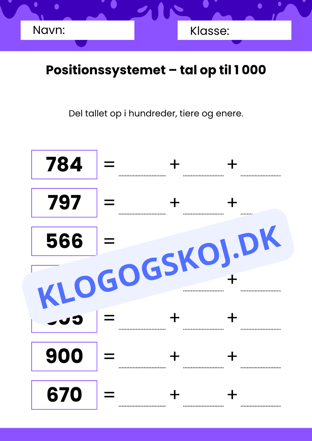 Positionssystemet – Tal op til 1 000