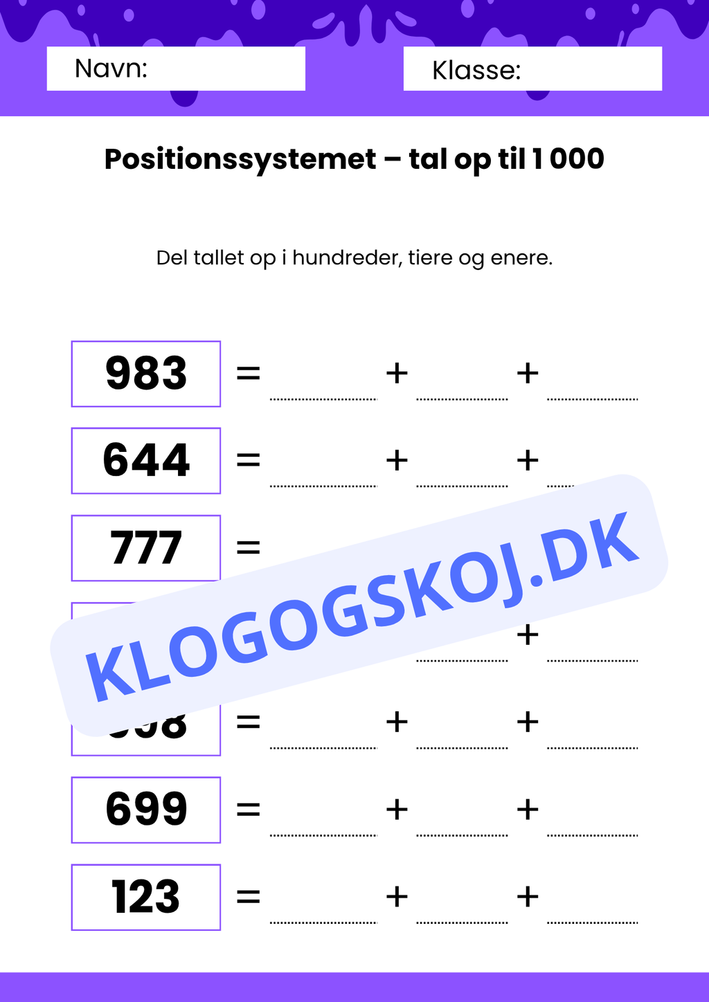 Positionssystemet – Tal op til 1 000