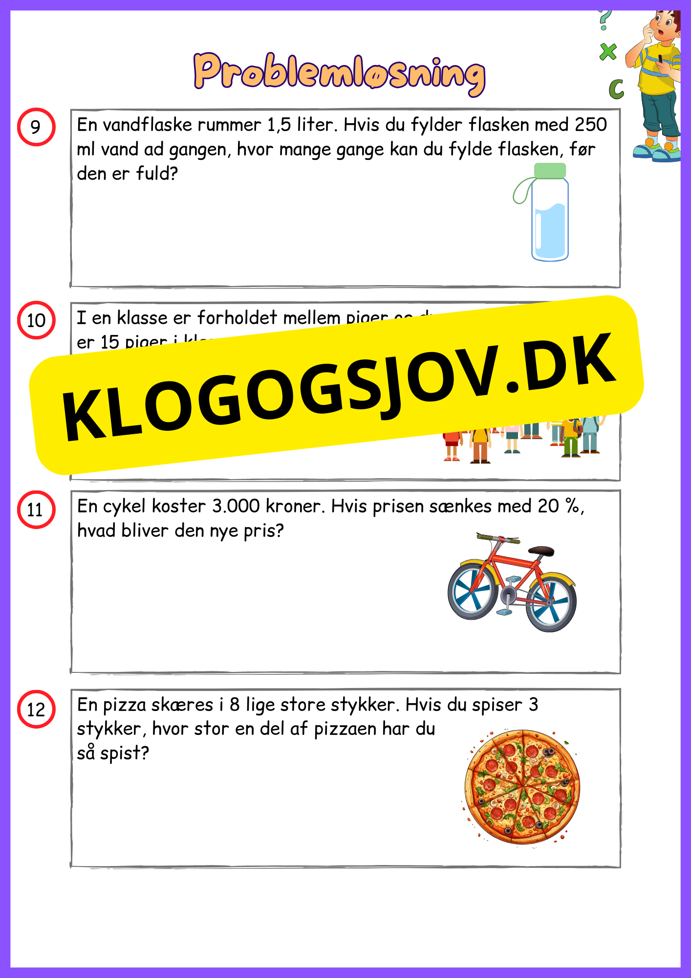 Problemløsning 6. klasse - Blandede opgaver