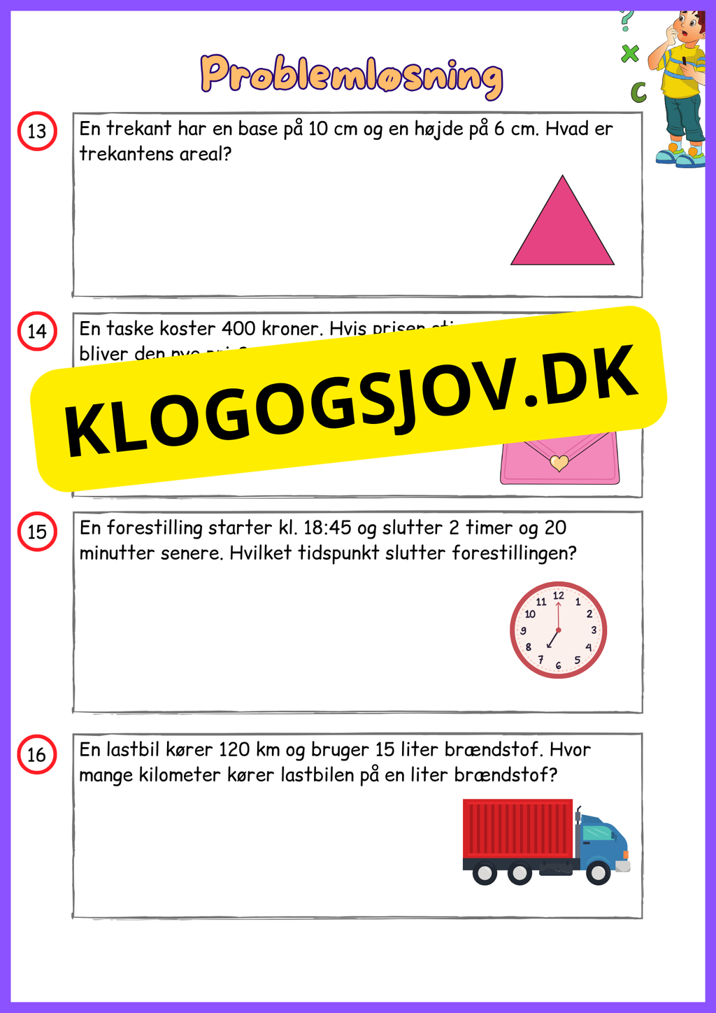Problemløsning 6. klasse - Blandede opgaver