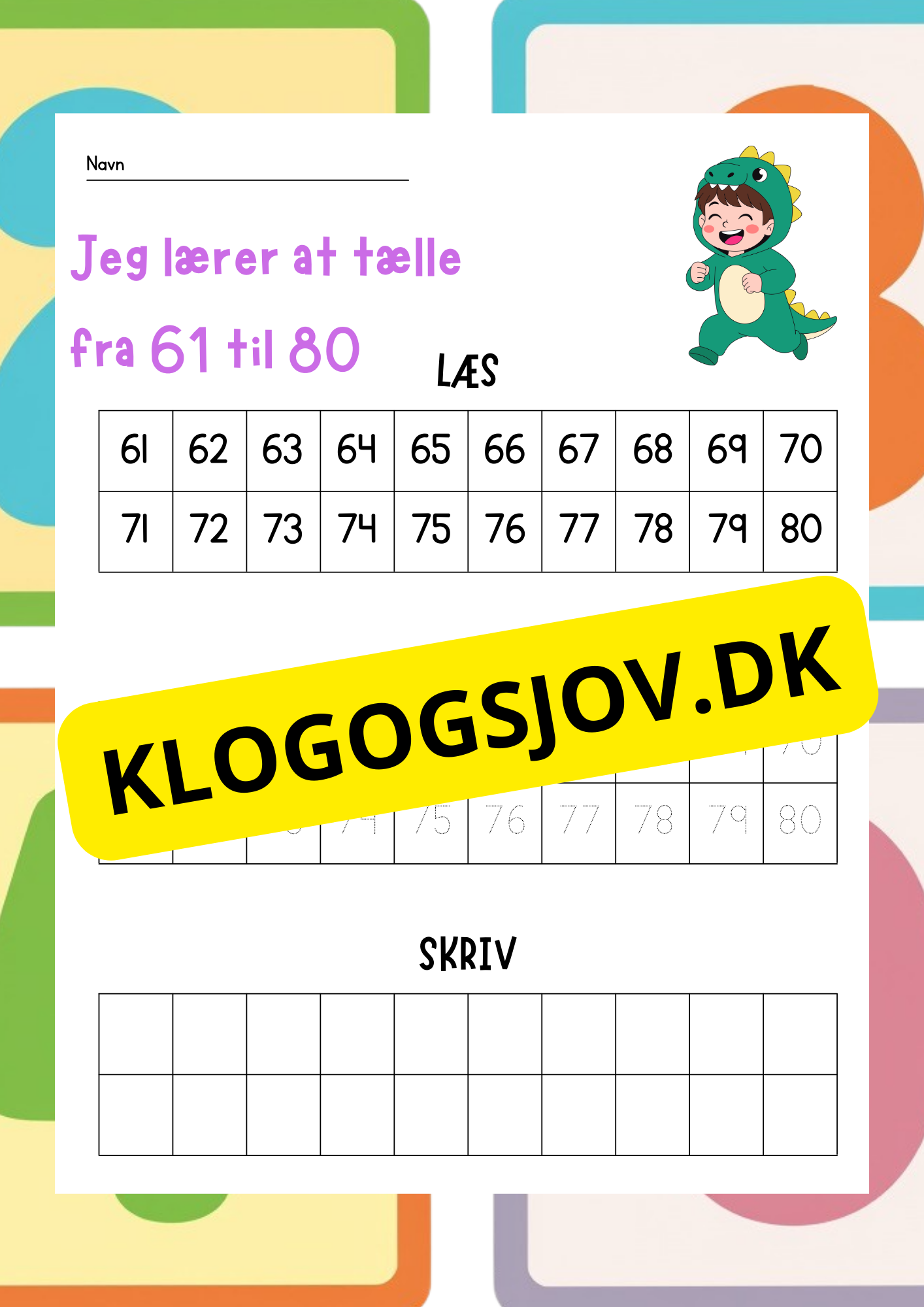 Jeg lærer at tælle 1–100 – Hæfte