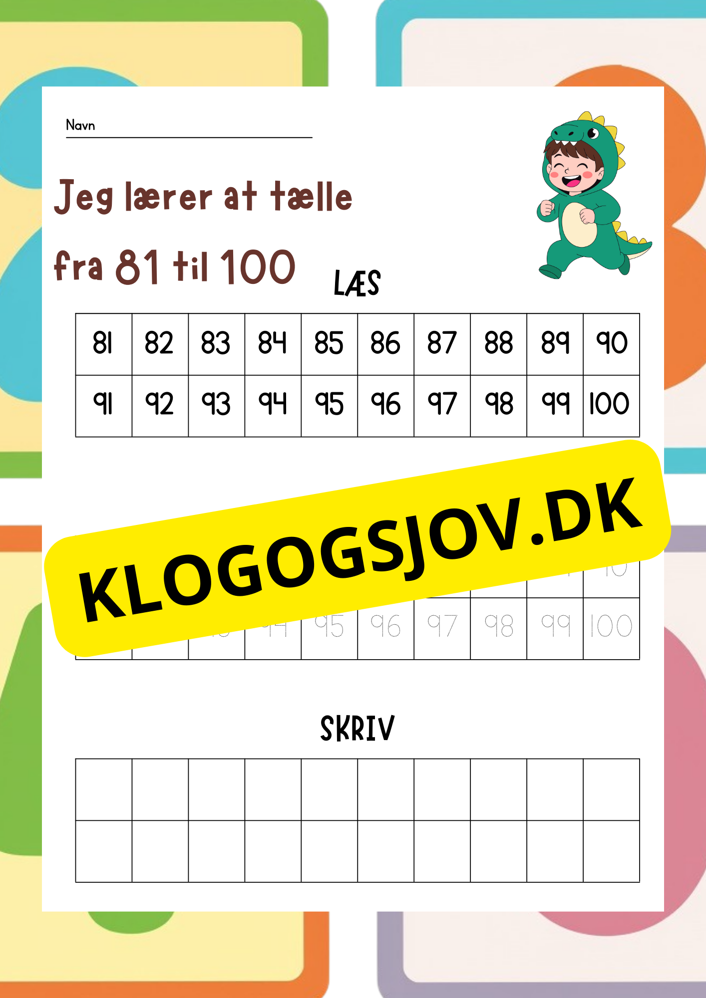 Jeg lærer at tælle 1–100 – Hæfte