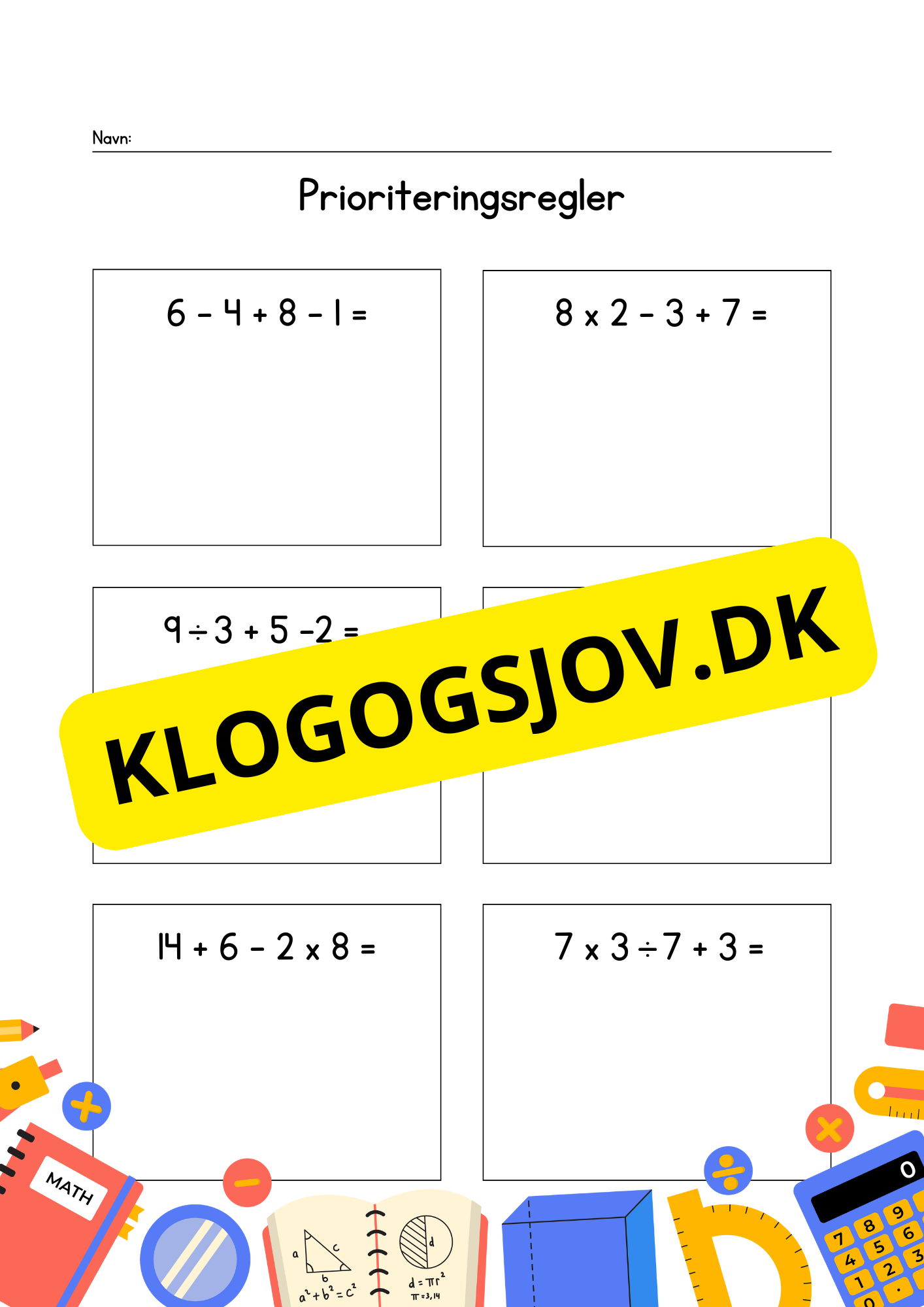 Prioriteringsregler - 4. klasse