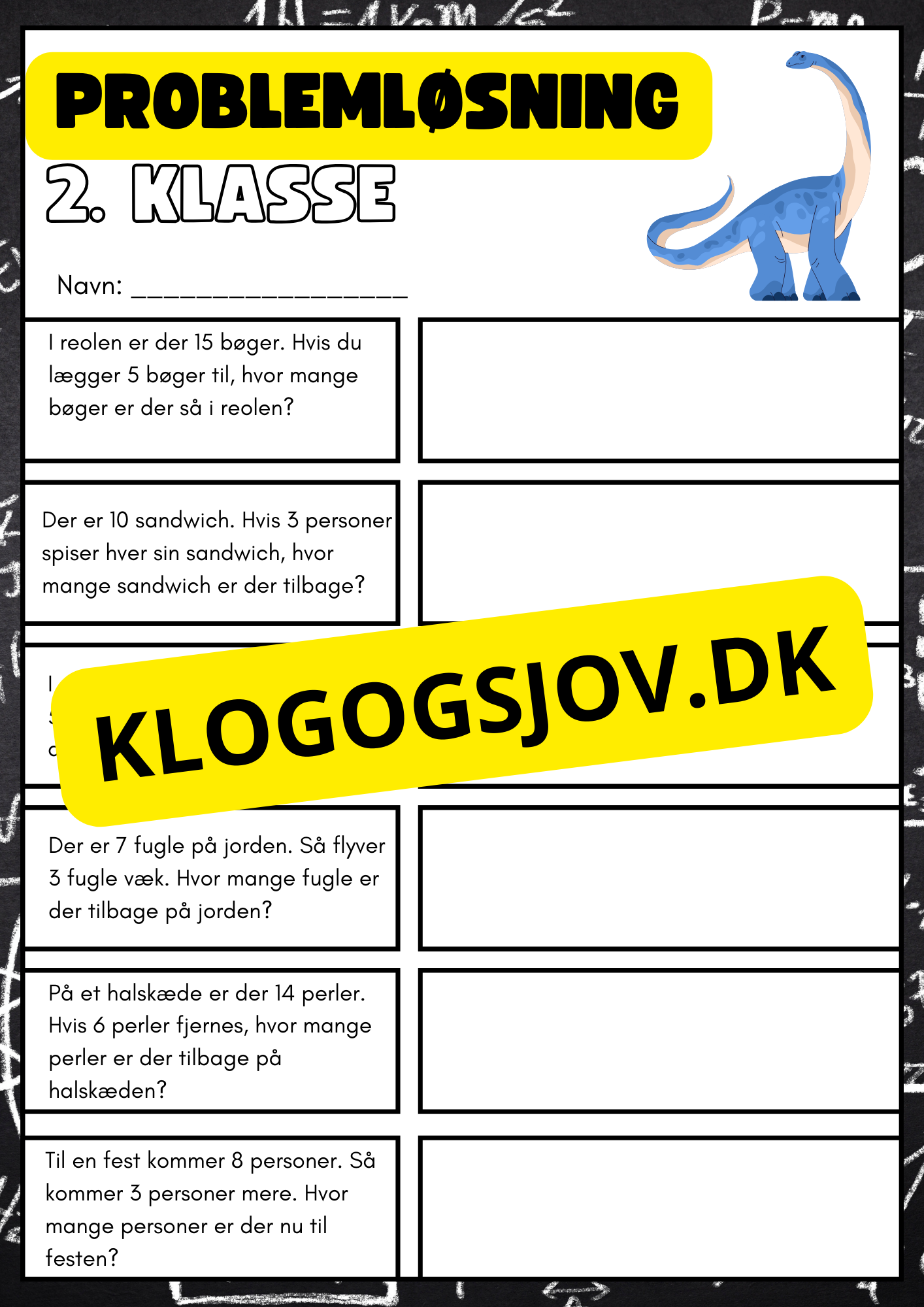 Problemløsning – addition og subtraktion – 2. klasse