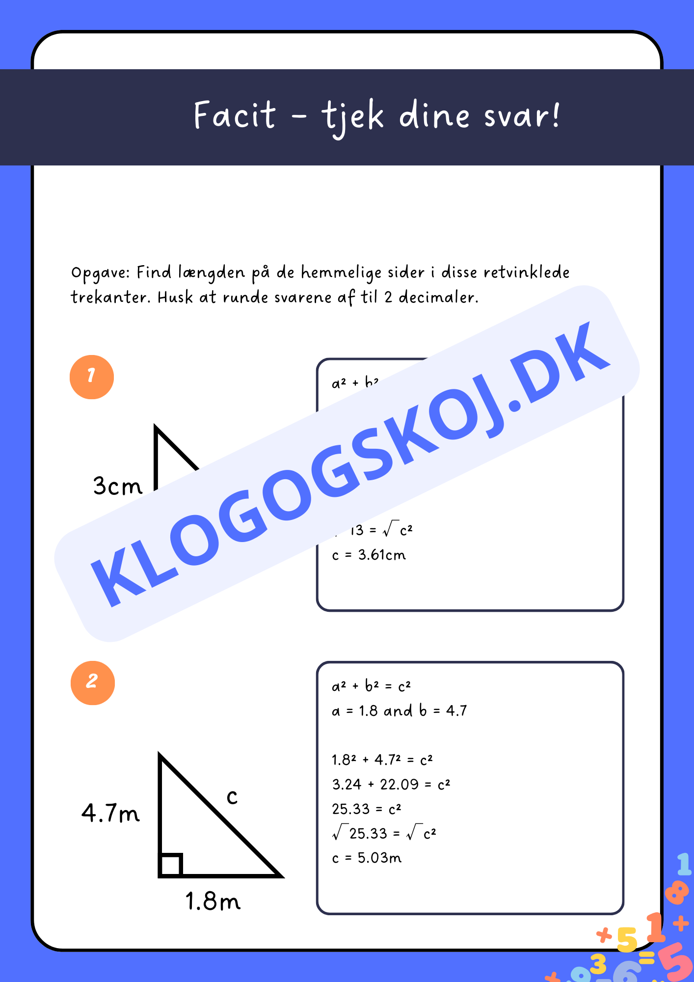 At lege med Pythagoras sætning