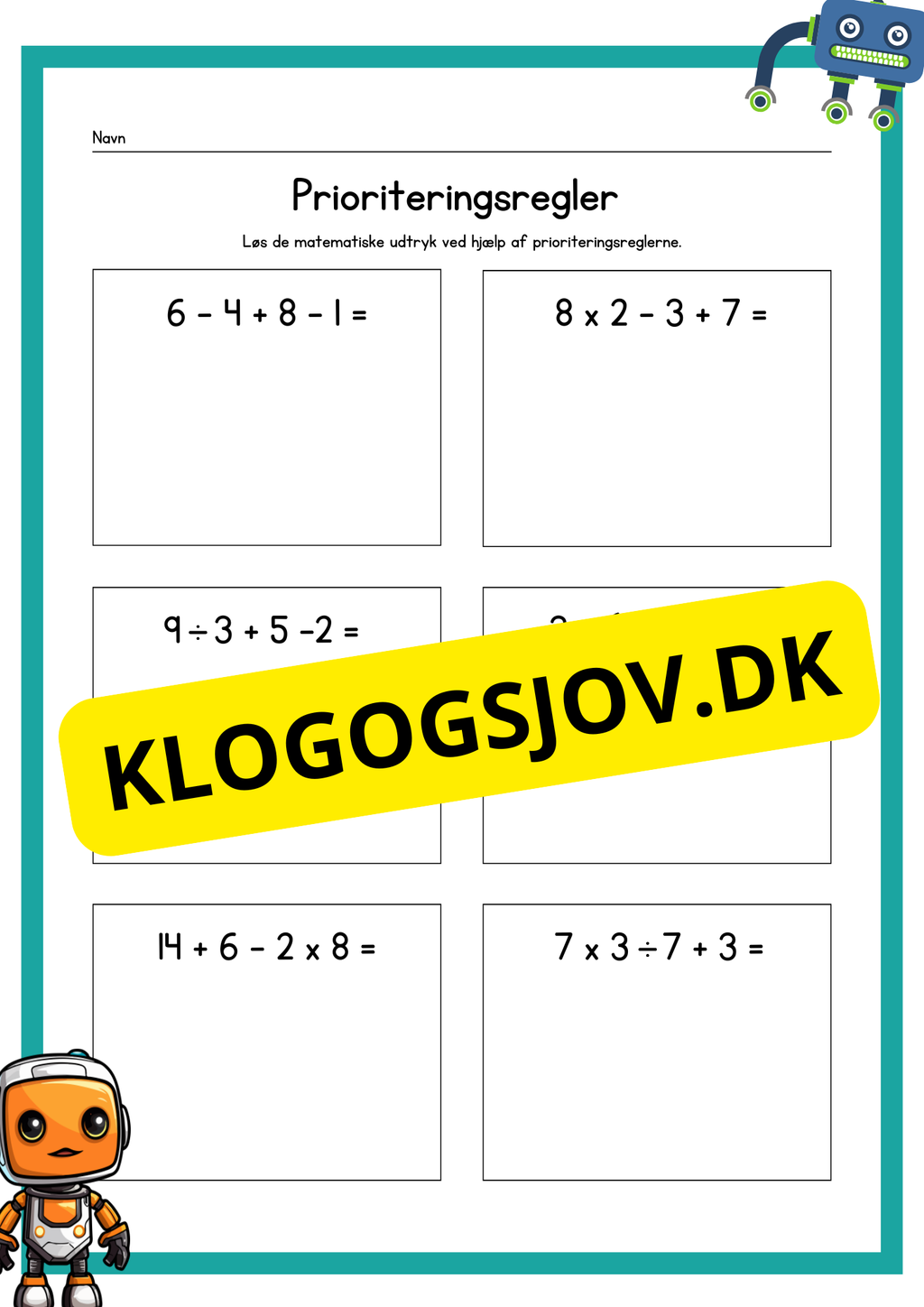 Matematiske udtryk og prioriteringsregler – 6.–9. klasse