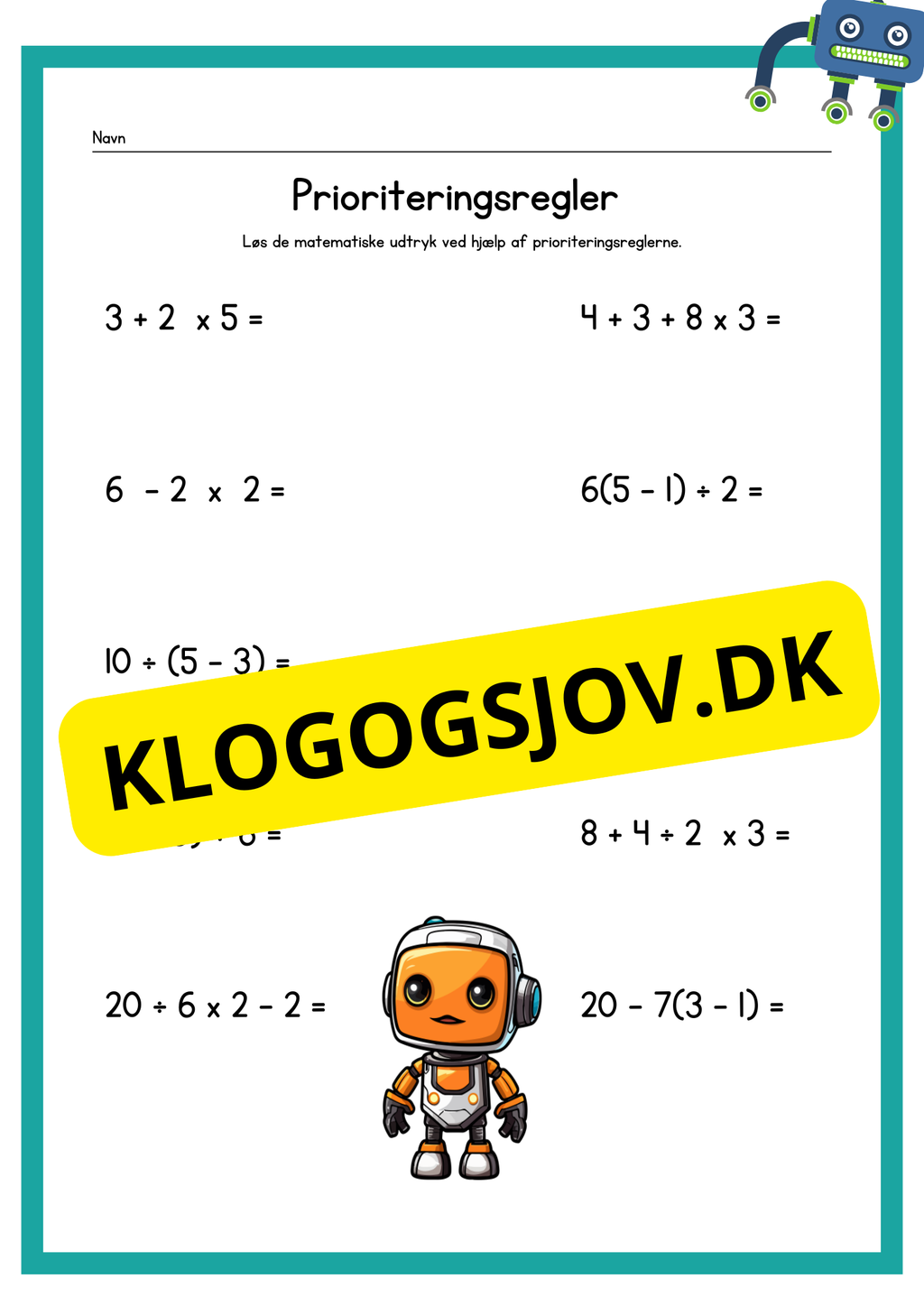 Matematiske udtryk og prioriteringsregler – 6.–9. klasse