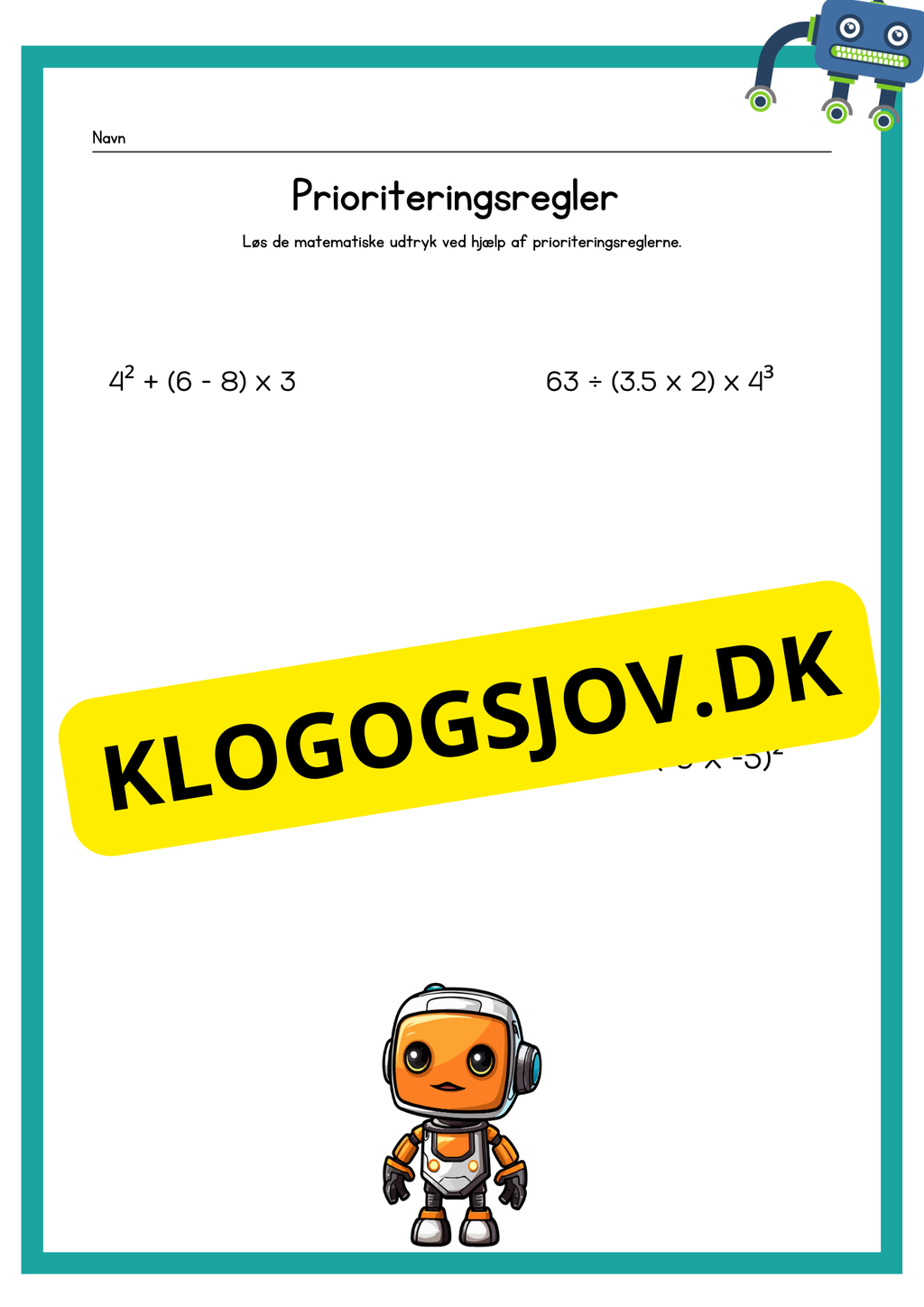 Matematiske udtryk og prioriteringsregler – 6.–9. klasse