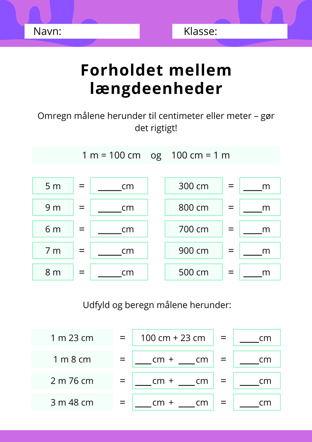 Forholdet mellem længdeenheder – Klassetrin 4–6
