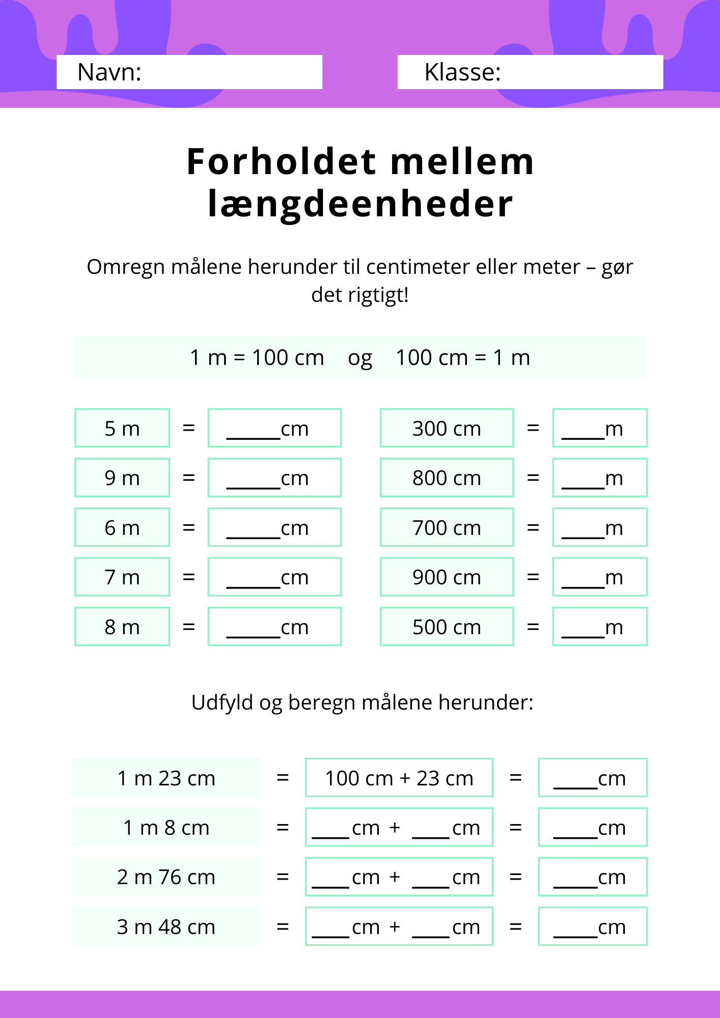 Forholdet mellem længdeenheder – Klassetrin 4–6