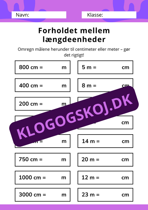 Forholdet mellem længdeenheder – Klassetrin 4–6