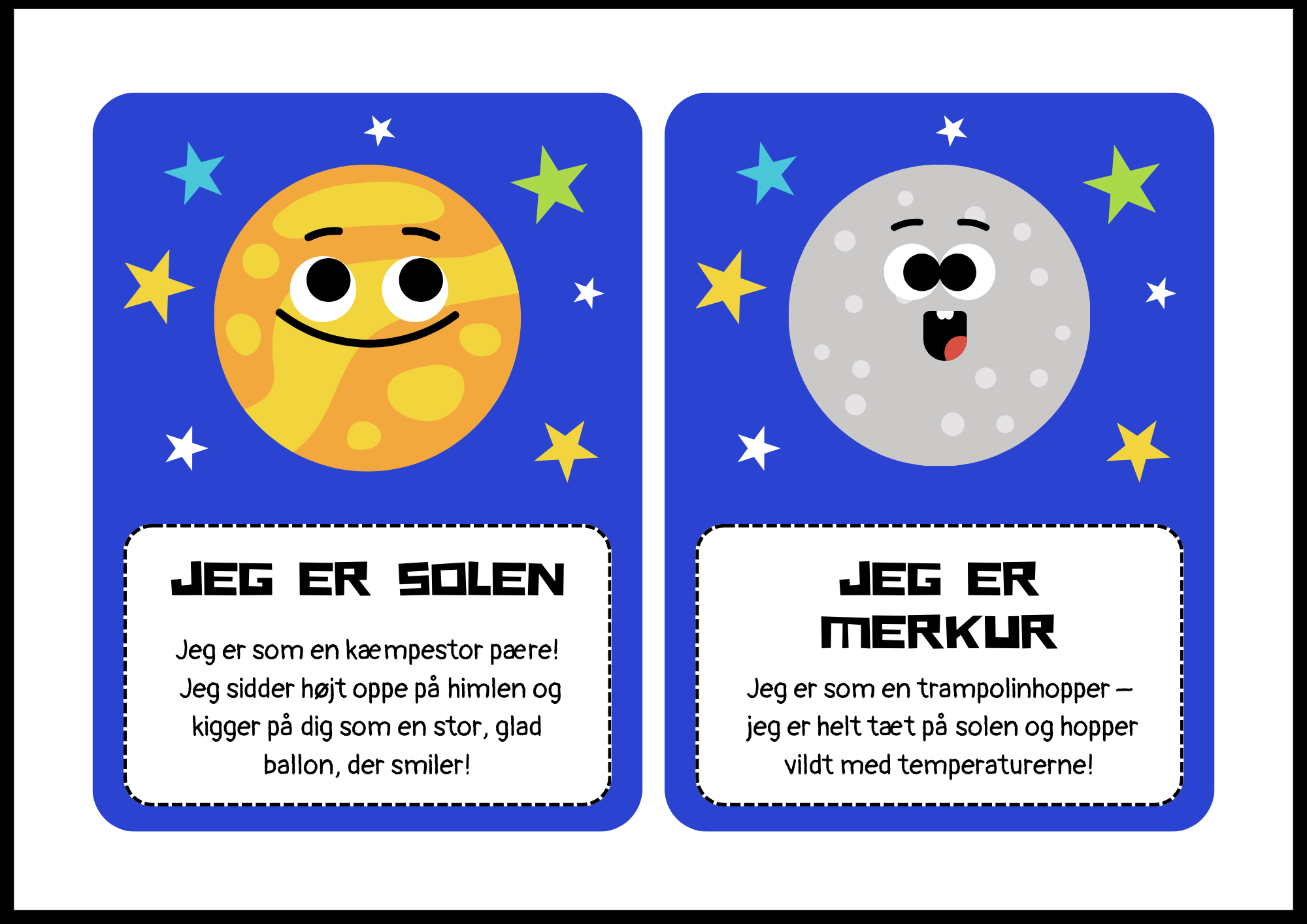 Lær solsystemet – flashkort