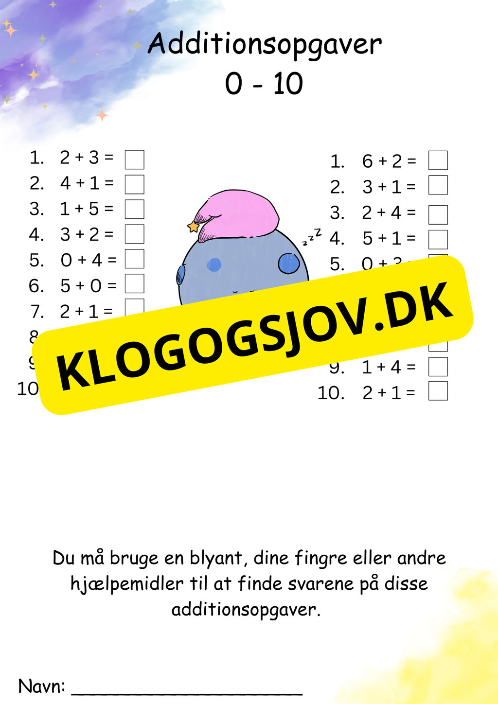 Addition – 1. klasse – tal 1–10