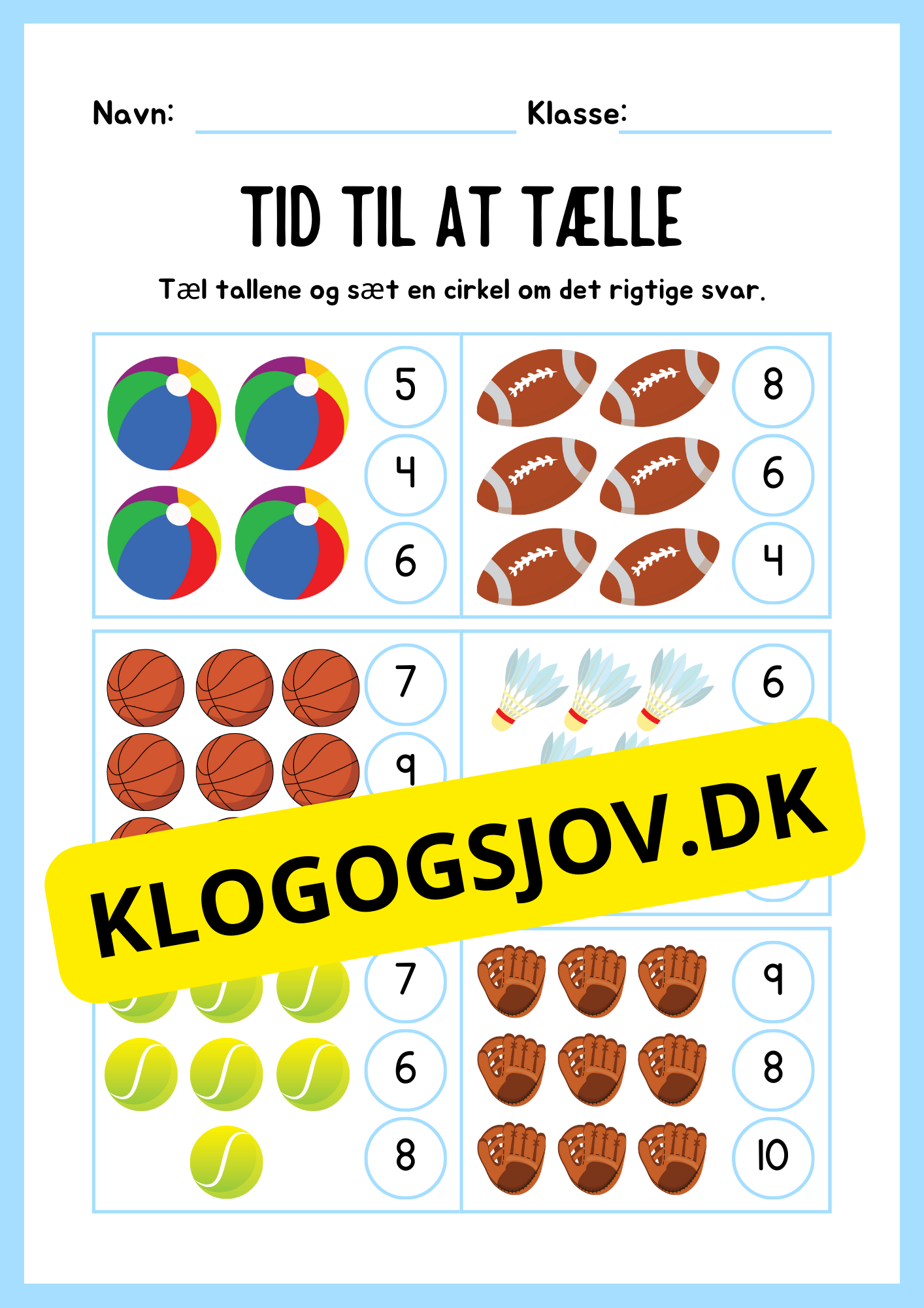 Blandet opgaver – Børnehaveklasse til 1. klasse