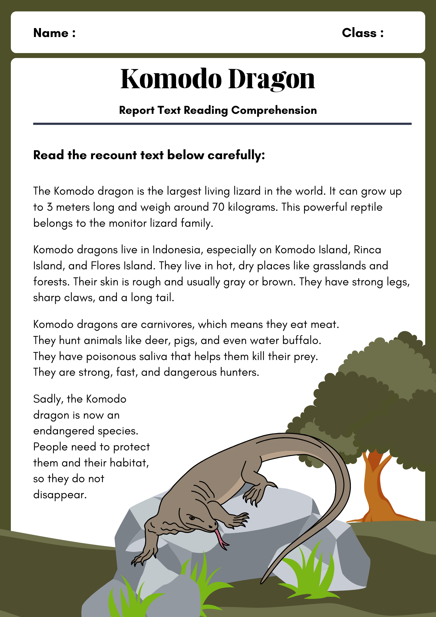 English - Läsförståelse - Årskurs 6 - 9