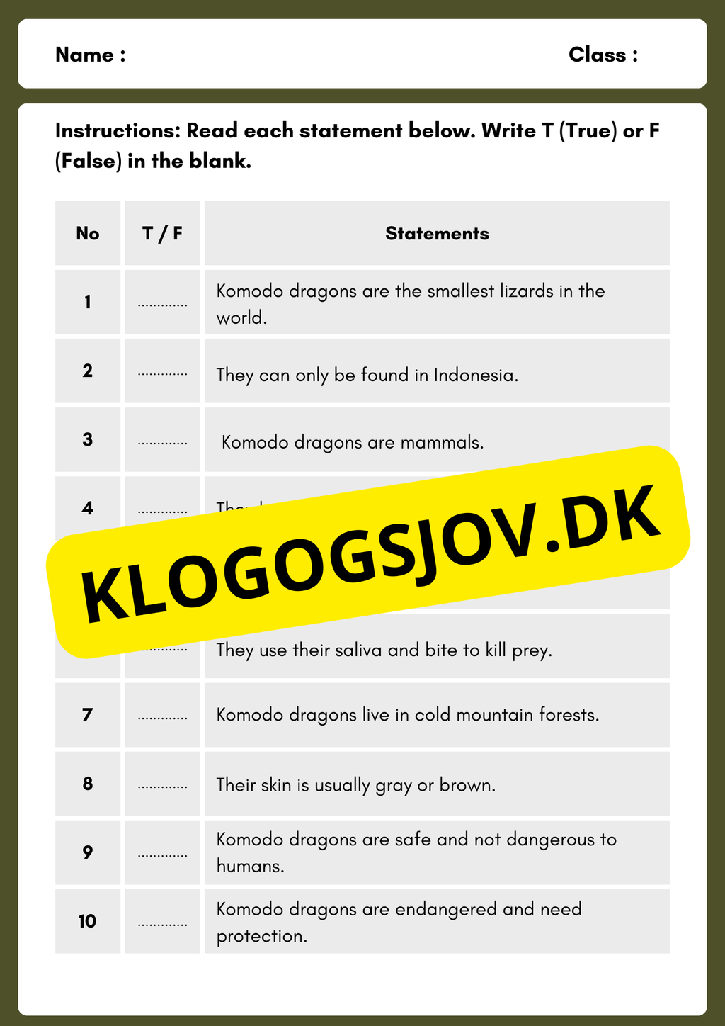 English - Läsförståelse - Årskurs 6 - 9