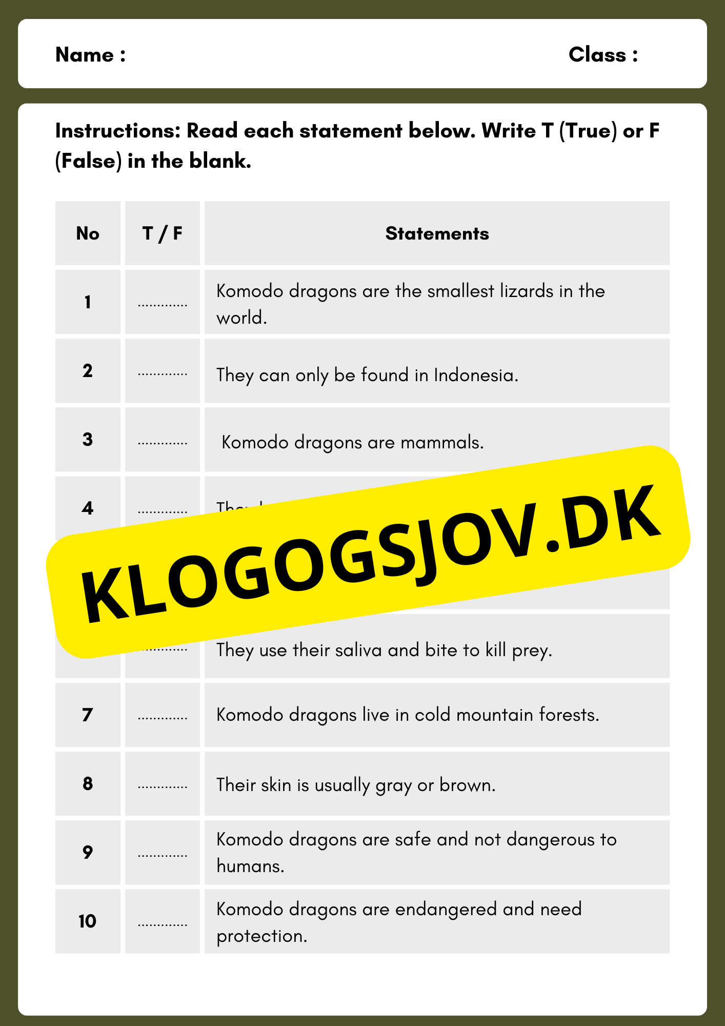 English - Läsförståelse - Årskurs 6 - 9