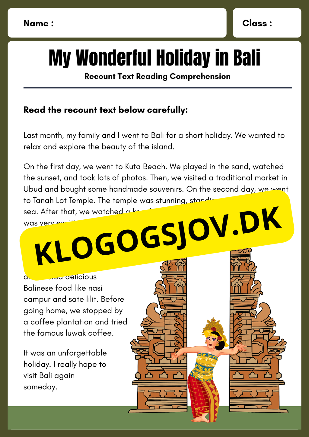 English - Läsförståelse - Årskurs 6 - 9