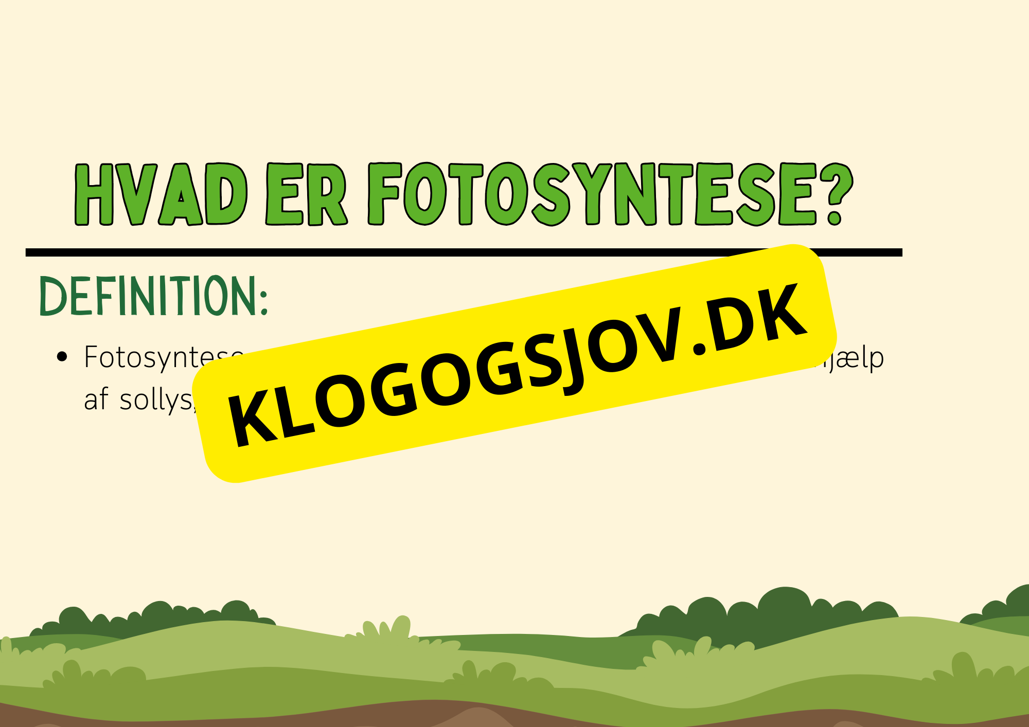 Fotosyntese - Hvordan planter laver deres mad